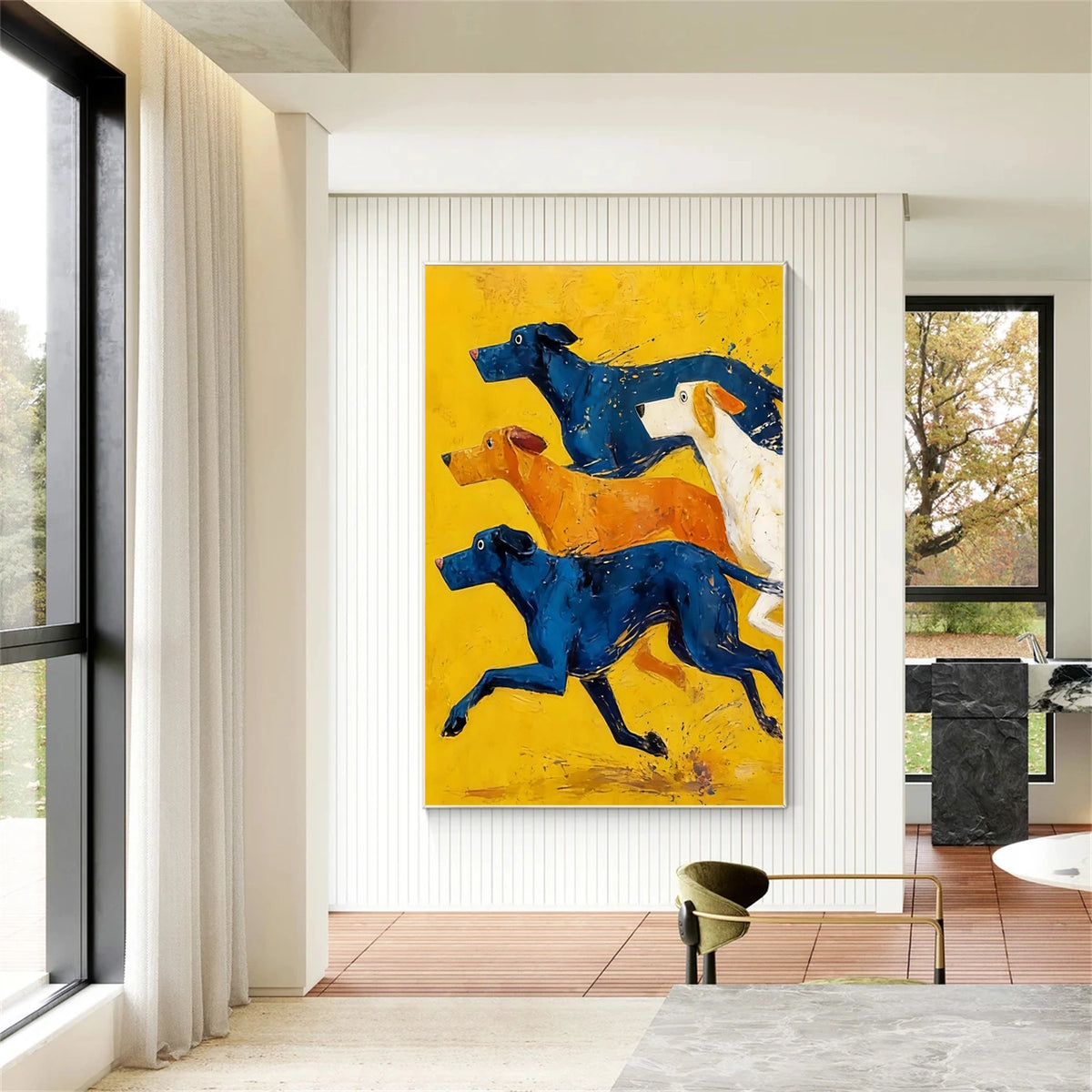 Abstract Animal Dog Wall Art #AN018