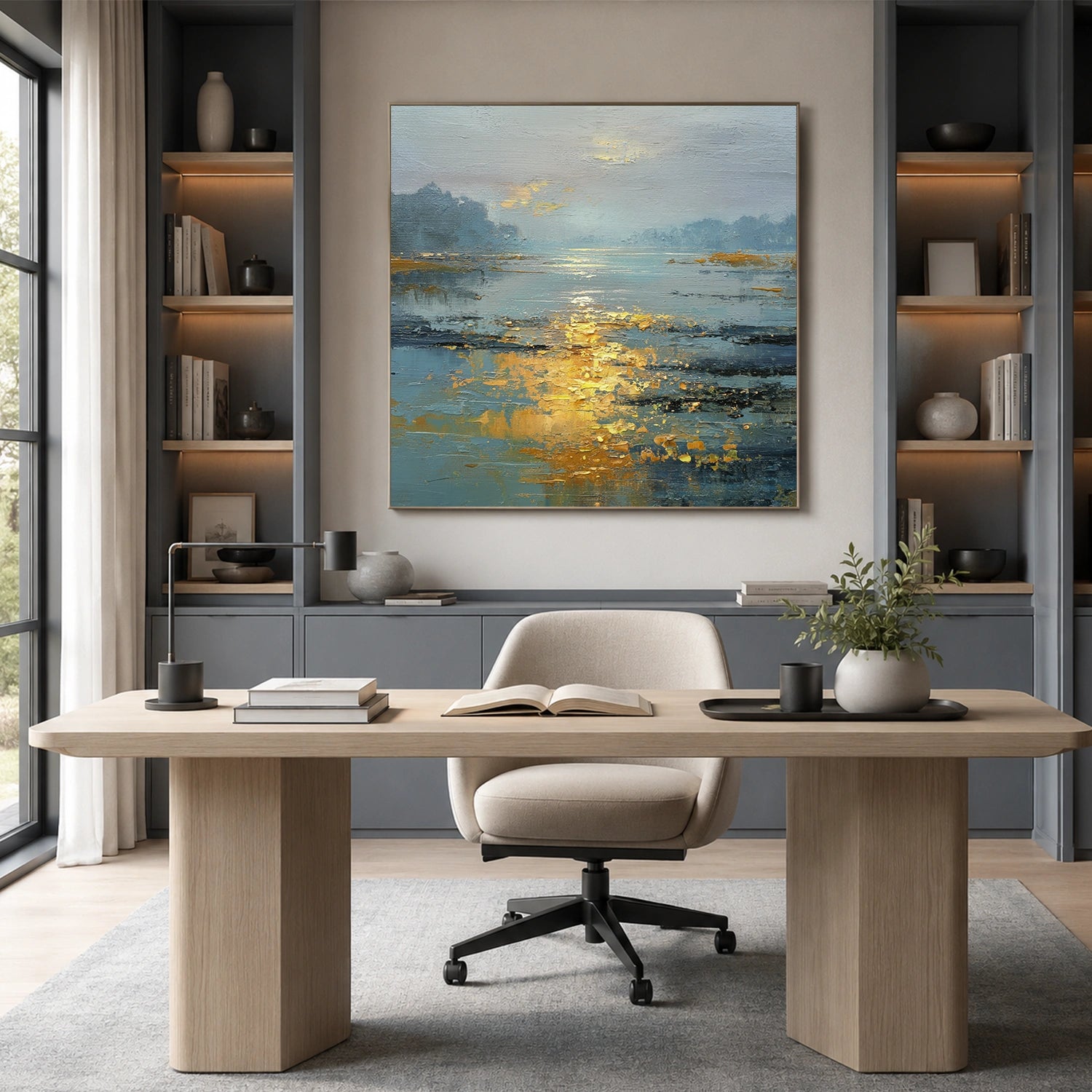 Abstract Ocean And Sky Wall Art #OS073