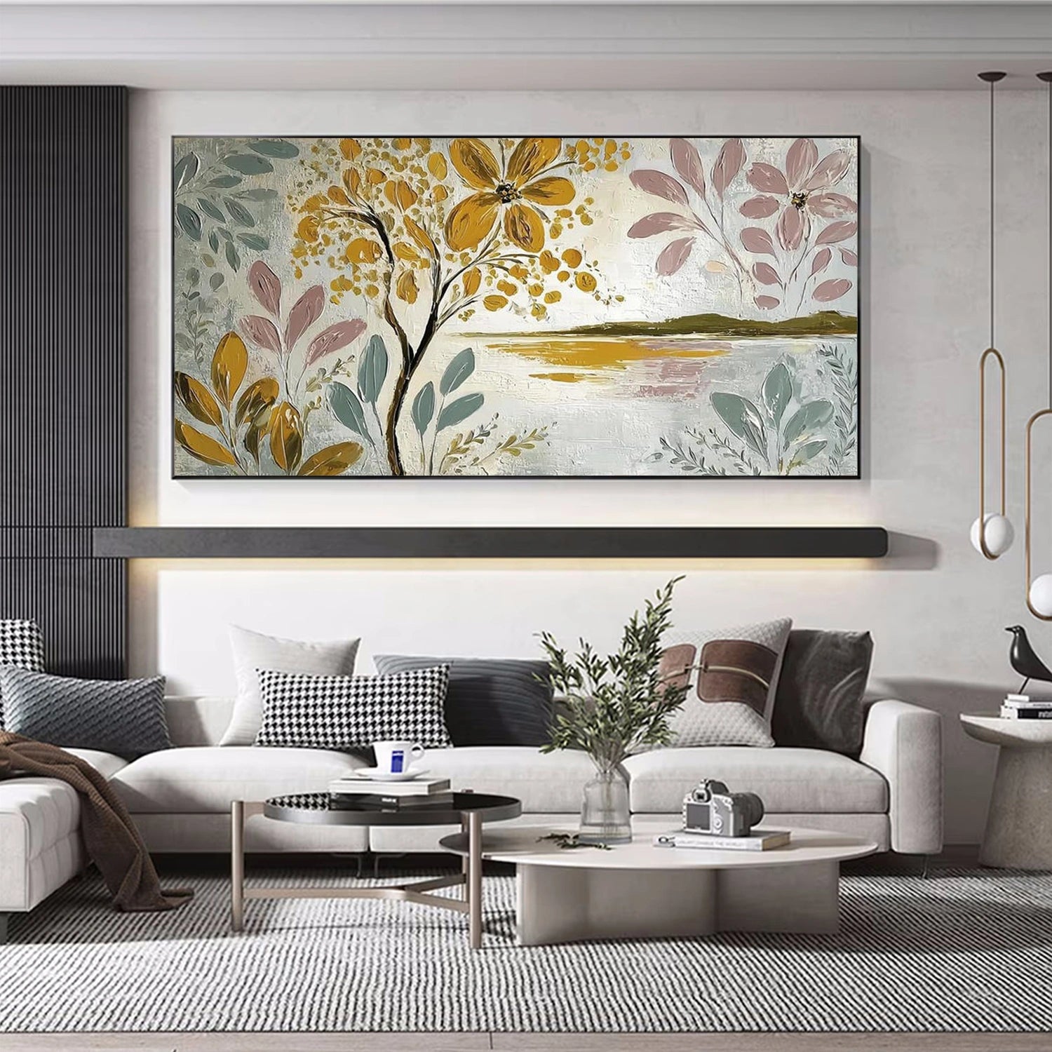 Abstract Flower And Tree Textured Wall Art #FT033