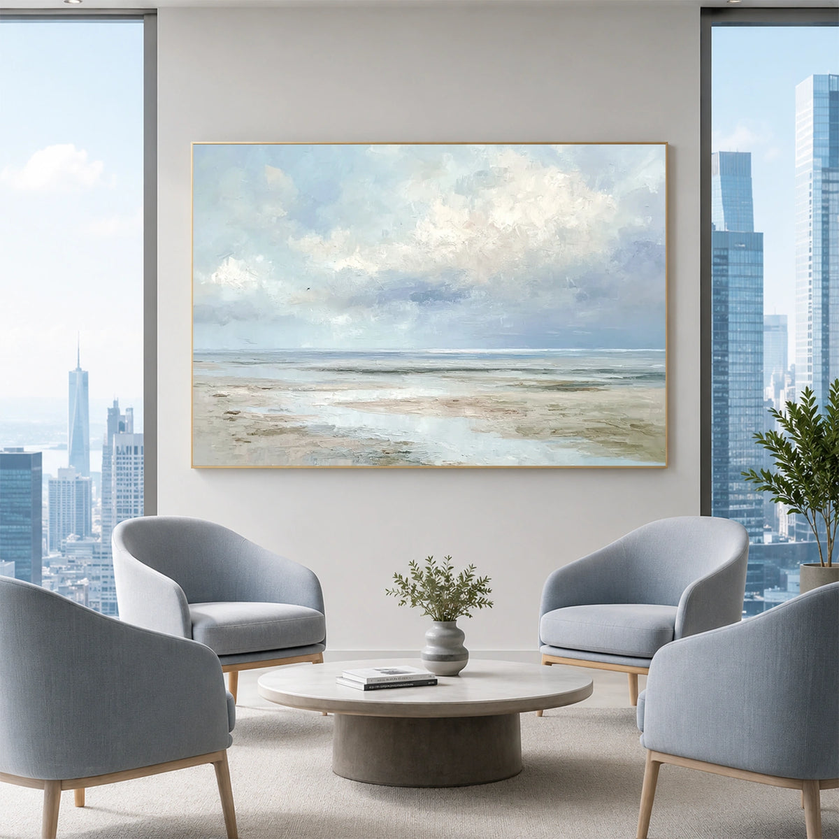 Abstract Ocean And Sky Wall Art #OS069