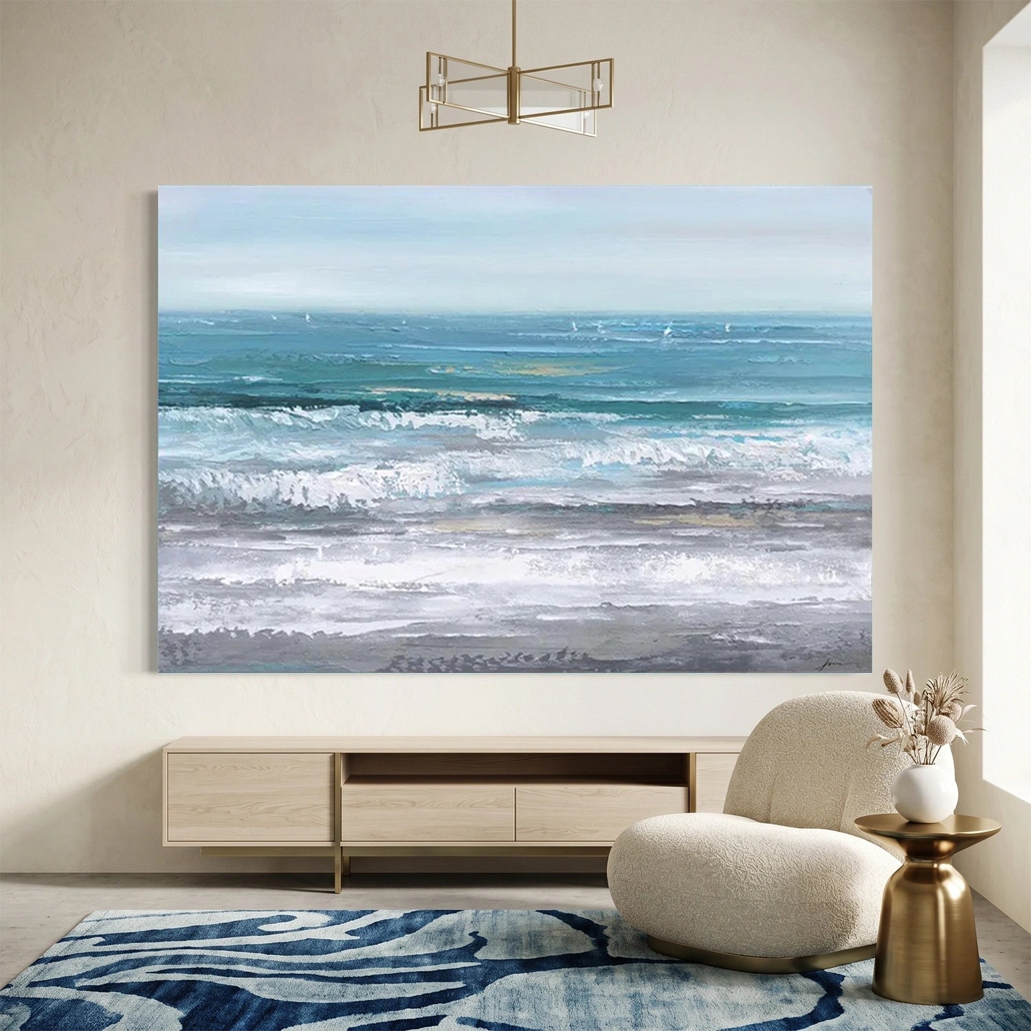 Abstract Ocean And Sky Wall Art #OS105