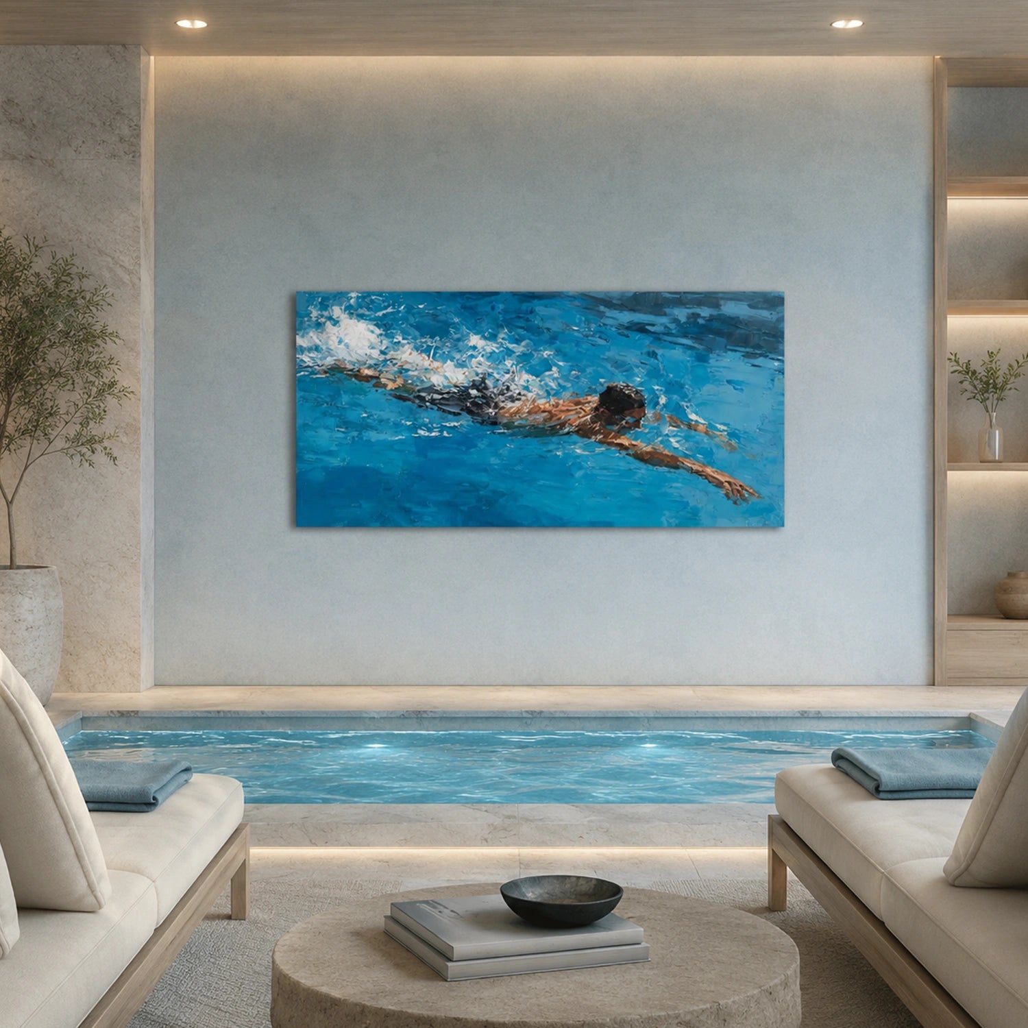 Swimming Sports Textured Wall Art #SC035