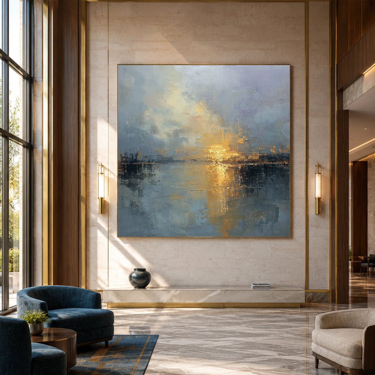 Abstract Ocean And Sky Wall Art #OS072