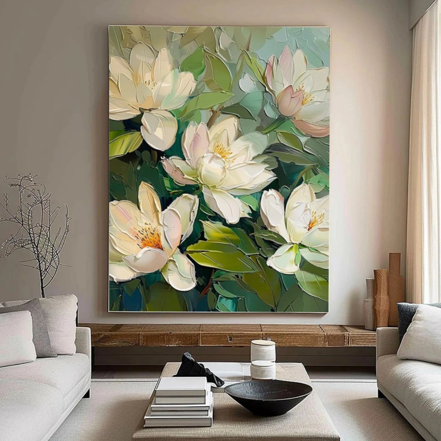 Abstract Flower And Tree Textured Wall Art #FT002