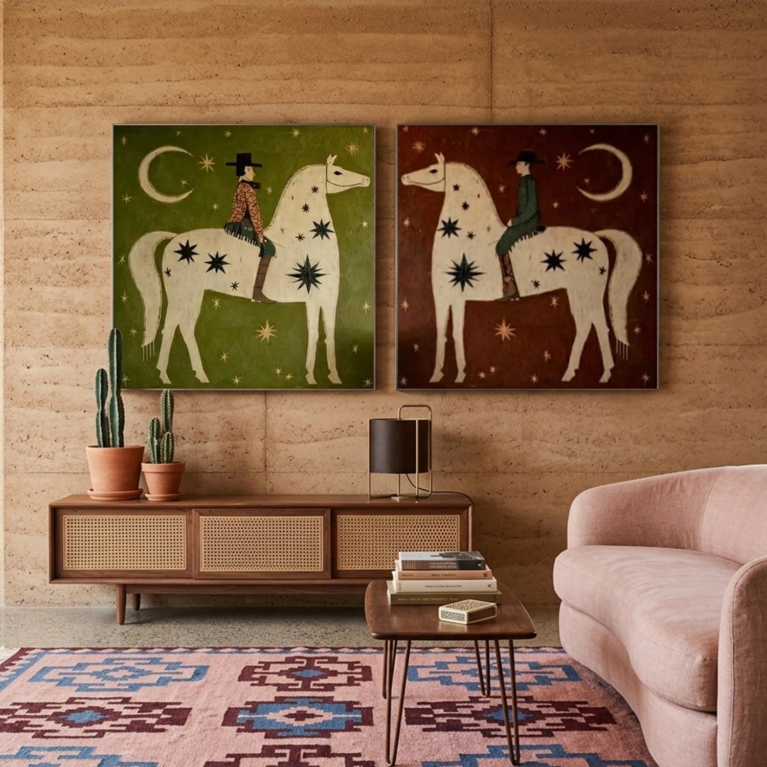 Western Cowboy Wall Art Square Set of 2 #AC062
