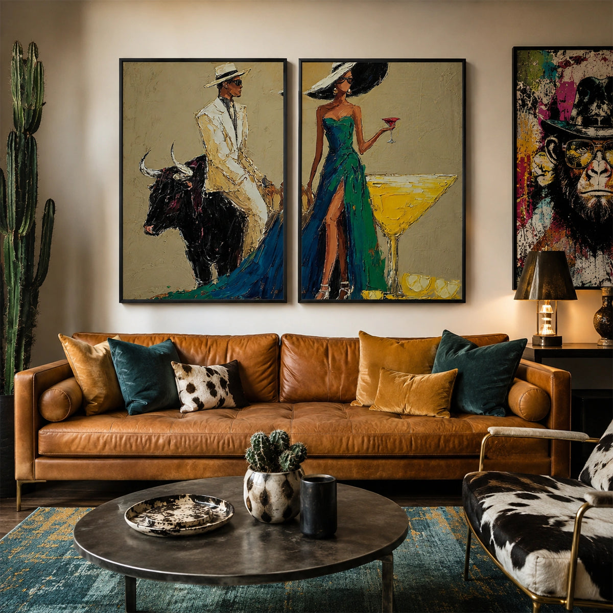 Western Cowboy Wall Art Set of 2 #AC044