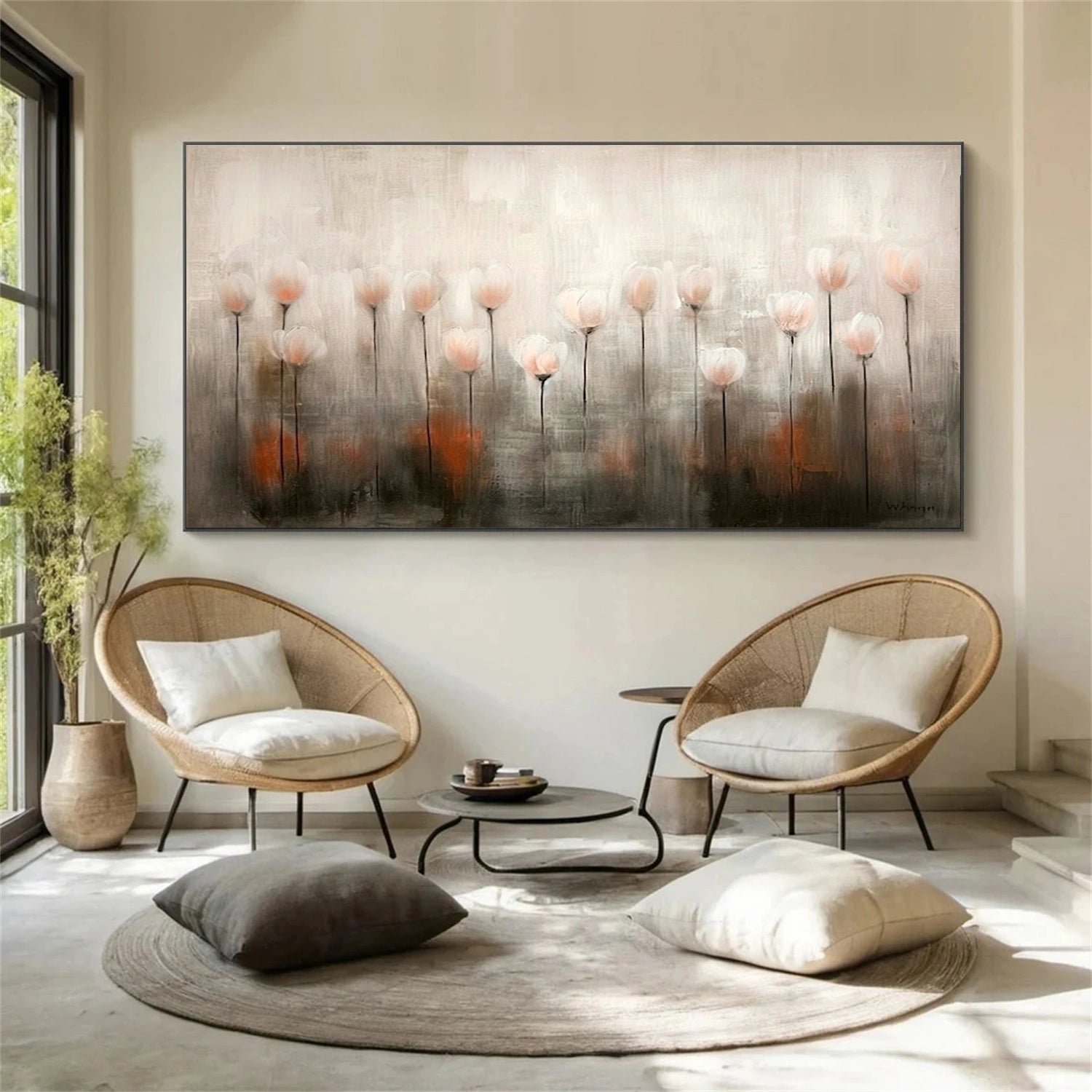 Abstract Flower And Tree Wall Art #FT043