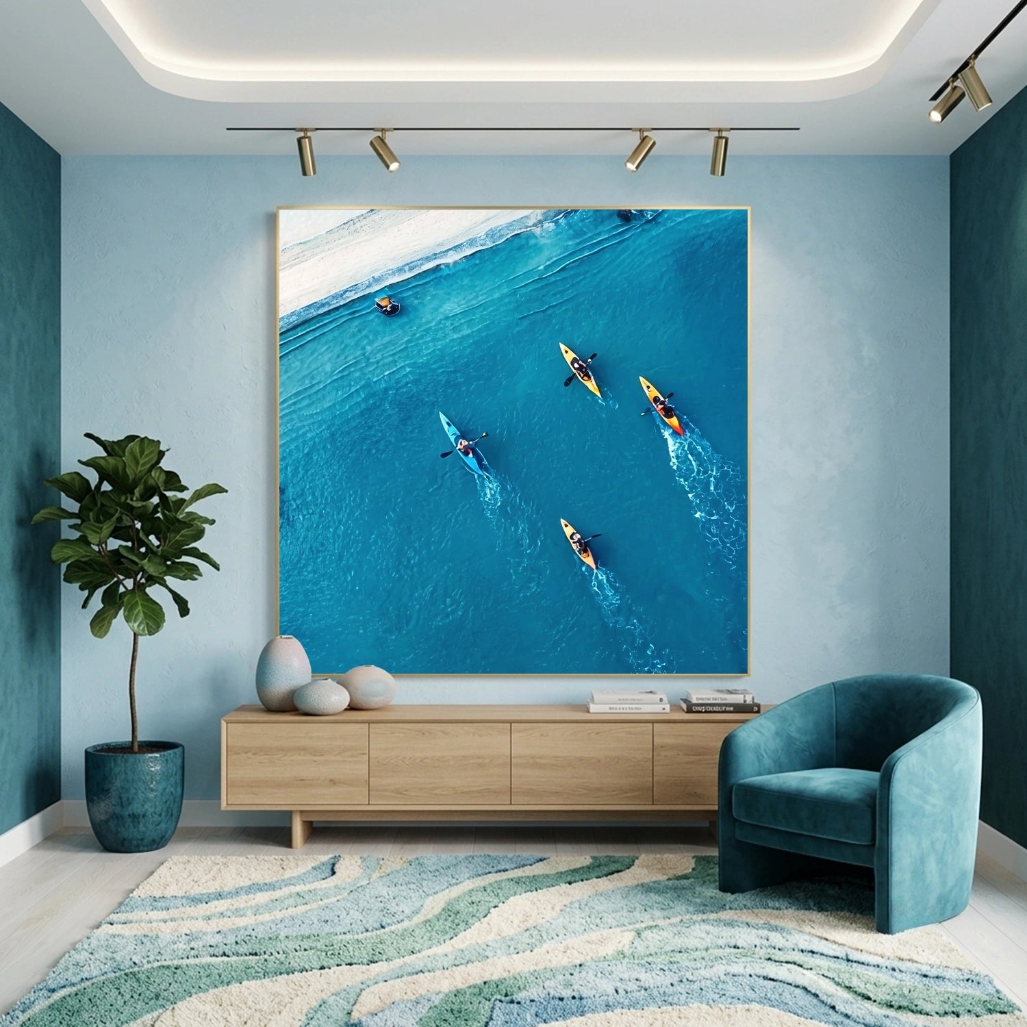 Surfing Sports Textured Wall Art #SC021