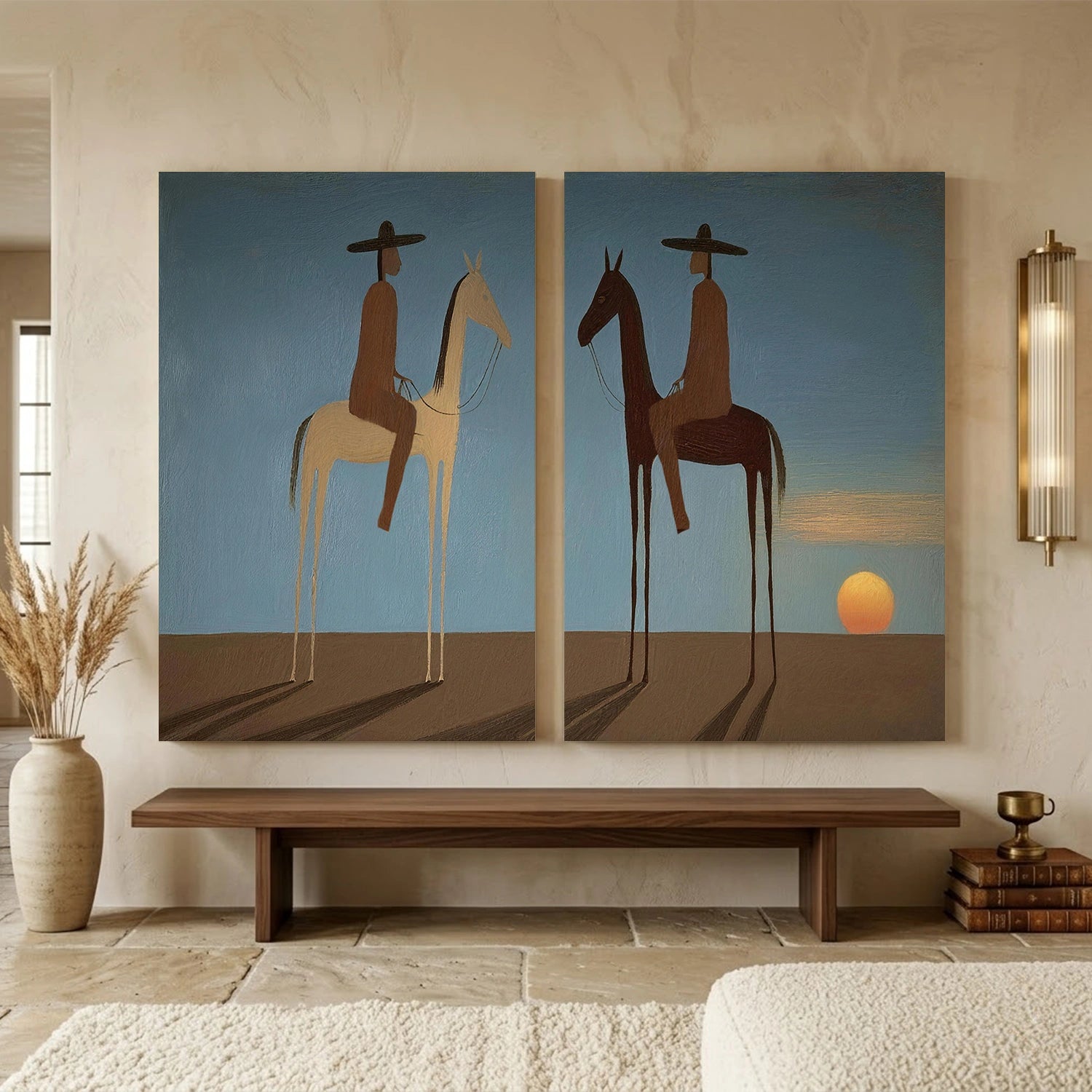 Western Cowboy Wall Art Set of 2 #AC078