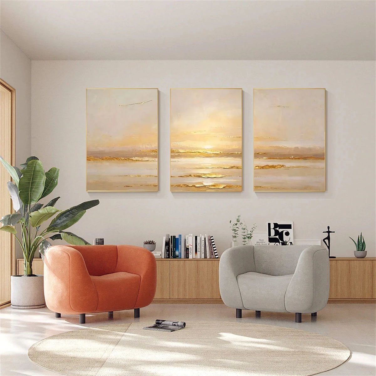 Abstract Ocean And Sky Wall Art Set of 3 #OS142