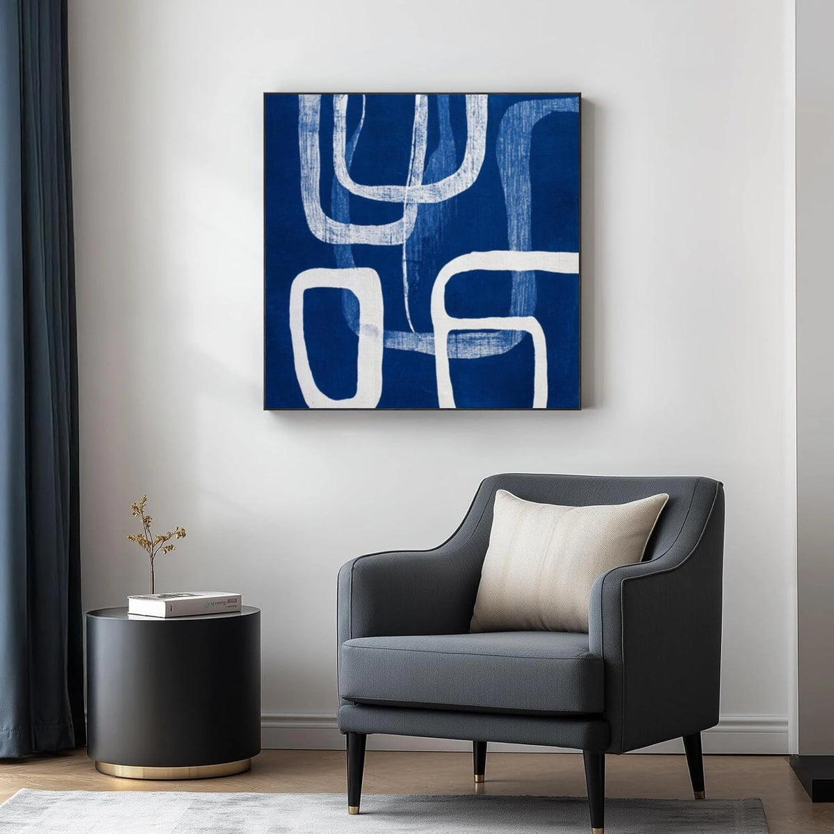 Blue Abstract Wall Art #AW041