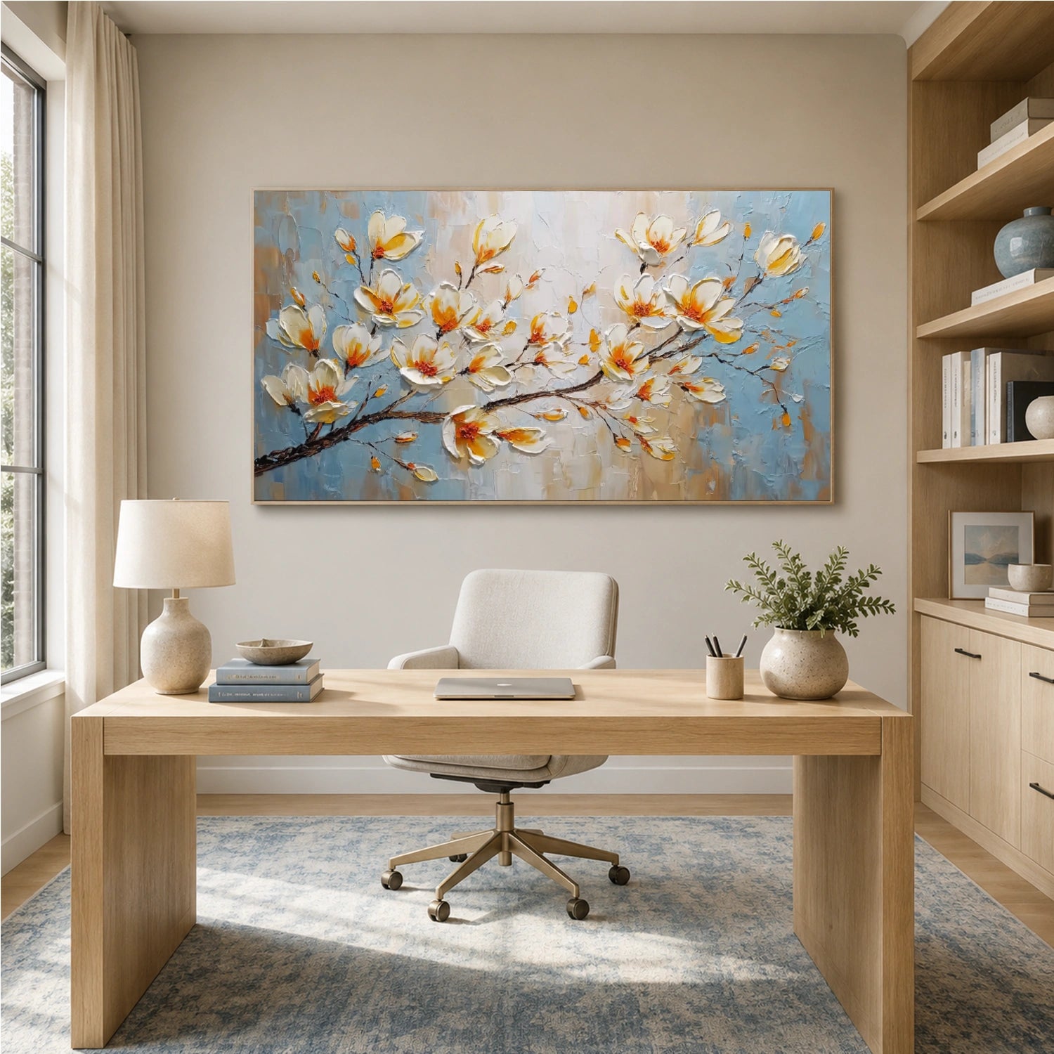 Abstract Flower And Tree Textured Wall Art #FT051