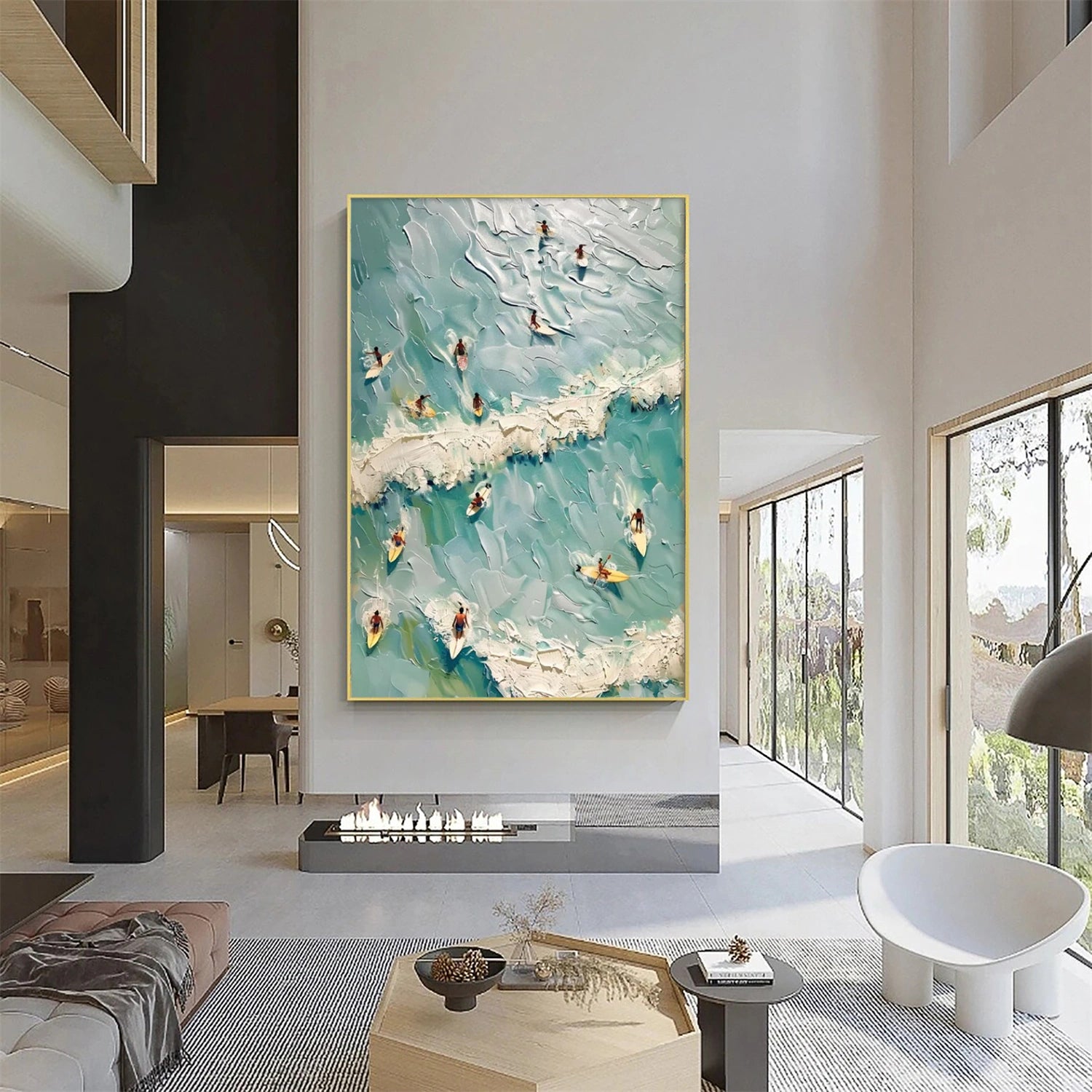 Surfing Sports Textured Wall Art #SC012