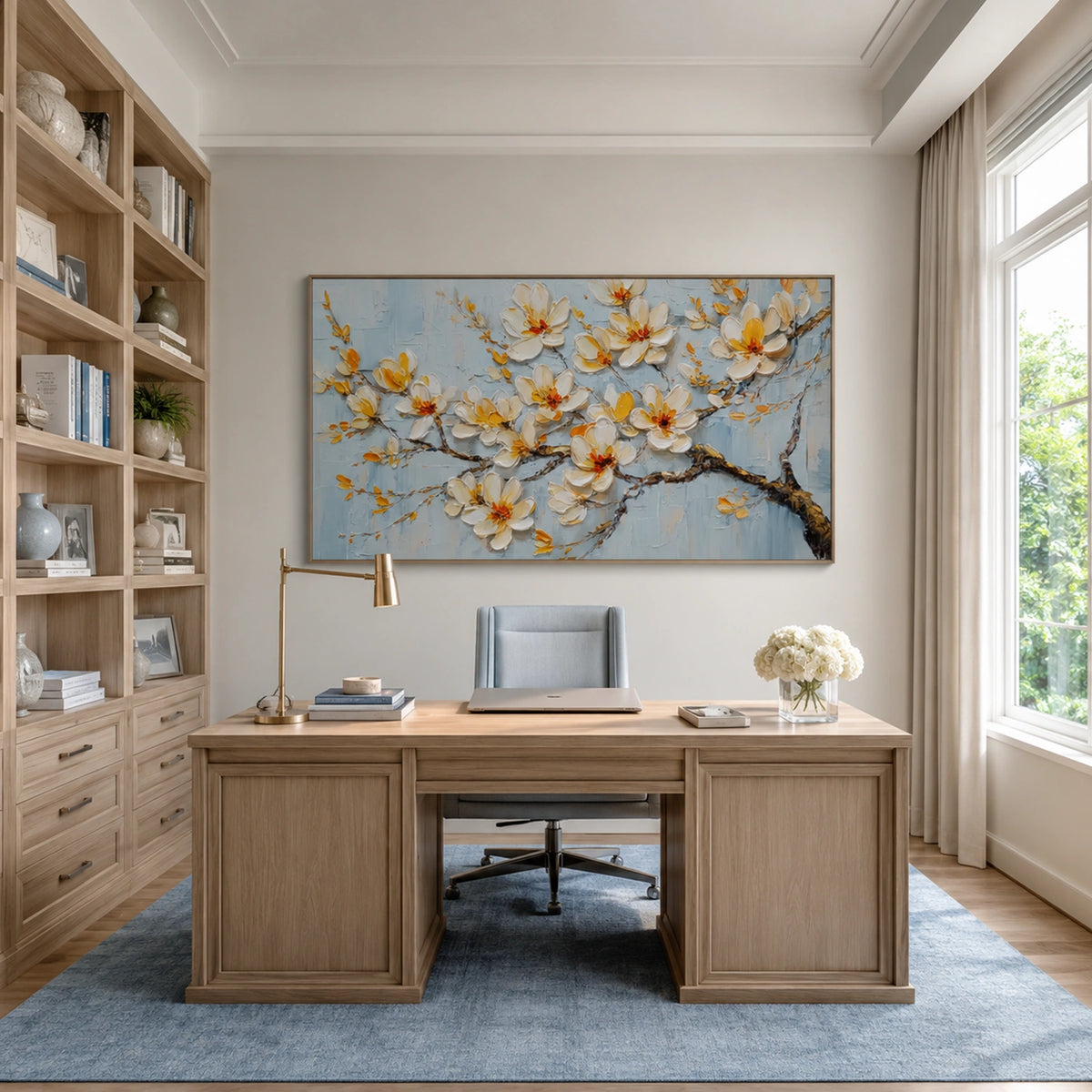 Abstract Flower And Tree Textured Wall Art #FT049