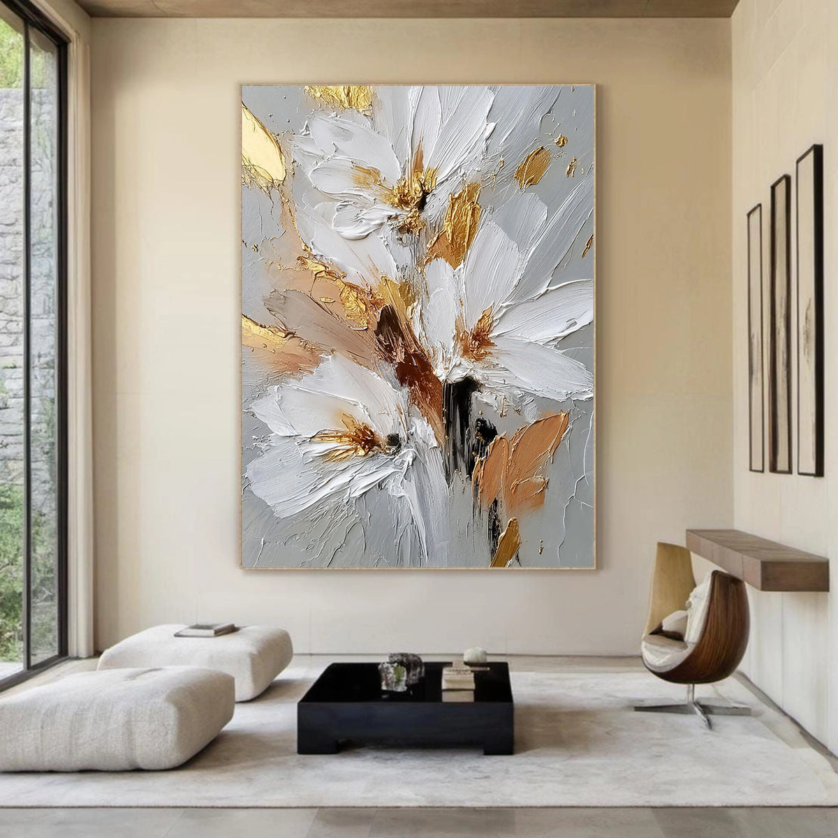 Abstract Flower And Tree Textured Wall Art #FT012