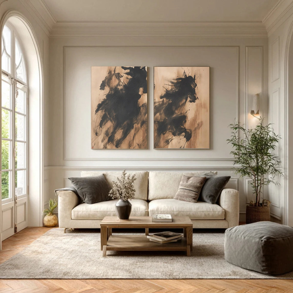 Abstract Animal Horse Wall Art Set of 2 #AN028