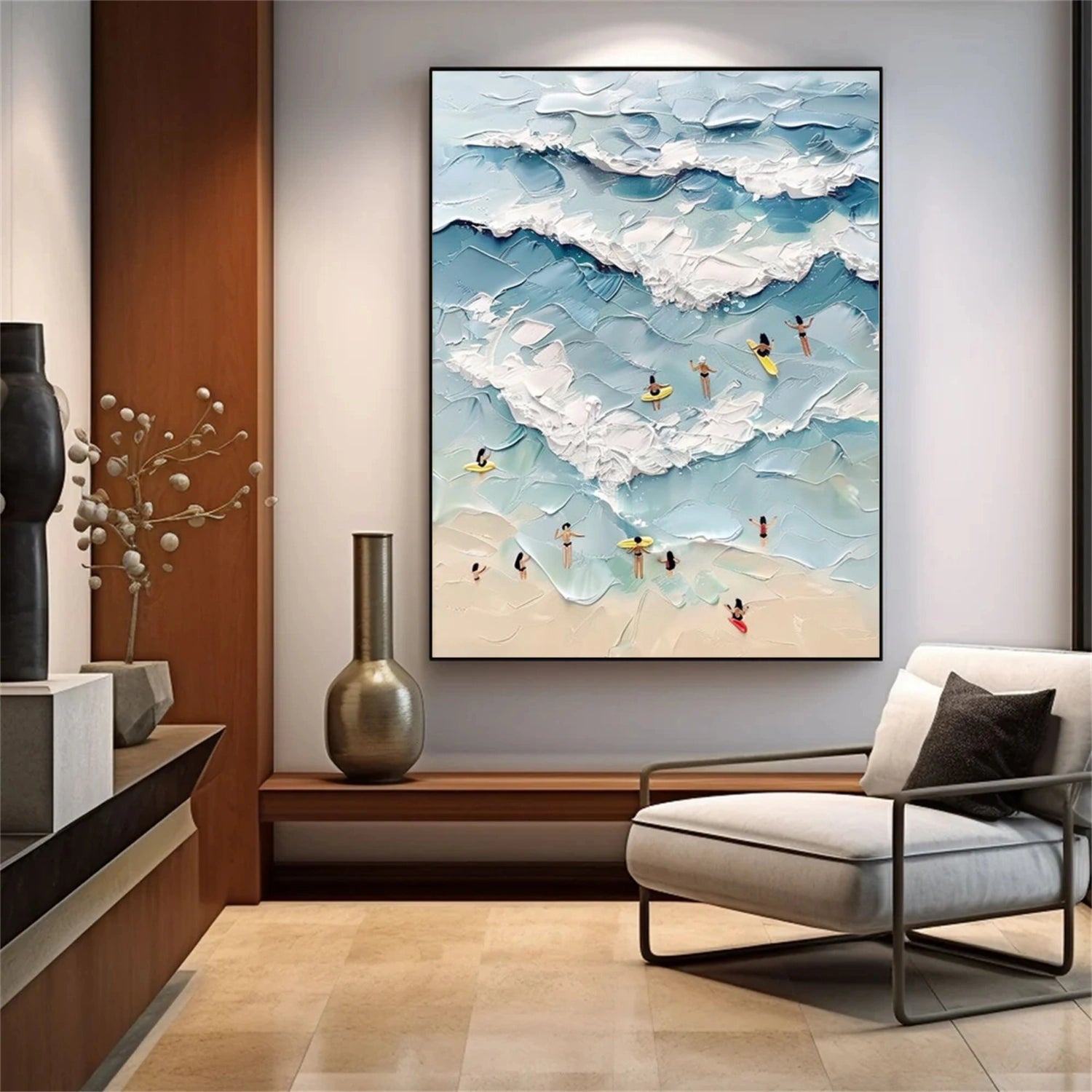 Surfing Sports Textured Wall Art #SC011