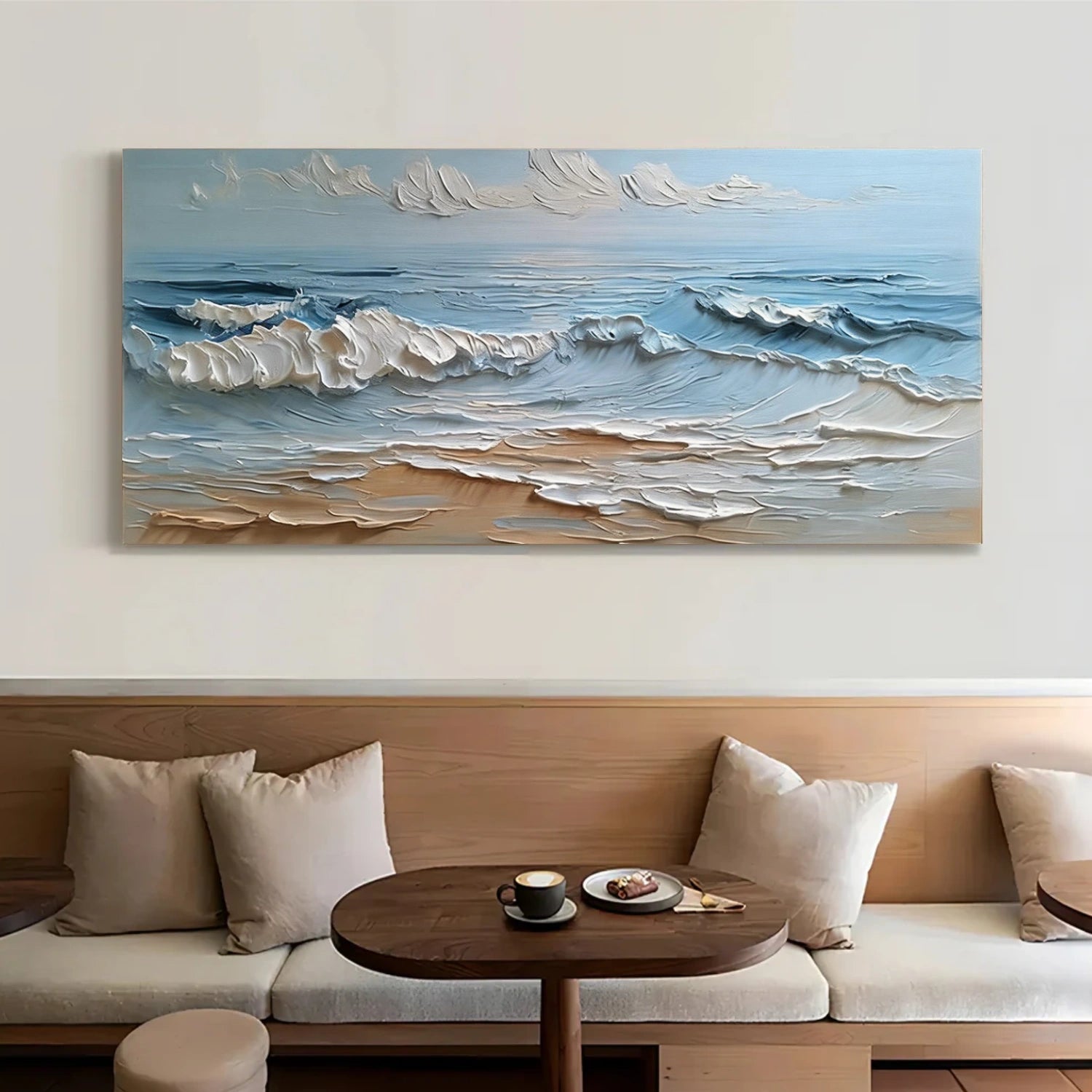 Abstract Ocean And Sky Textured Wall Art #OS056