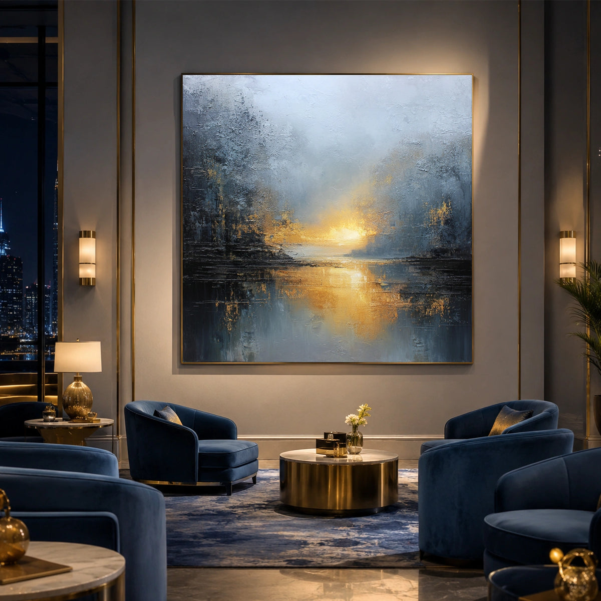Abstract Ocean And Sky Wall Art #OS087