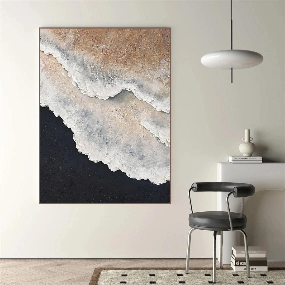 Abstract Ocean And Sky Textured Wall Art #OS033