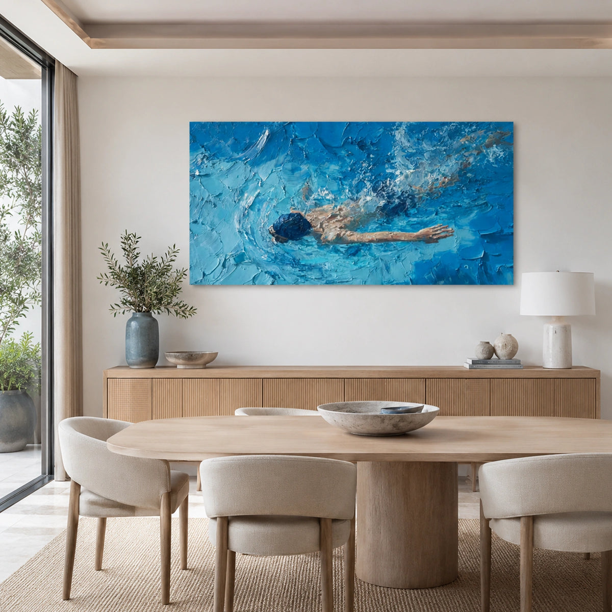 Swimming Sports Textured Wall Art #SC032