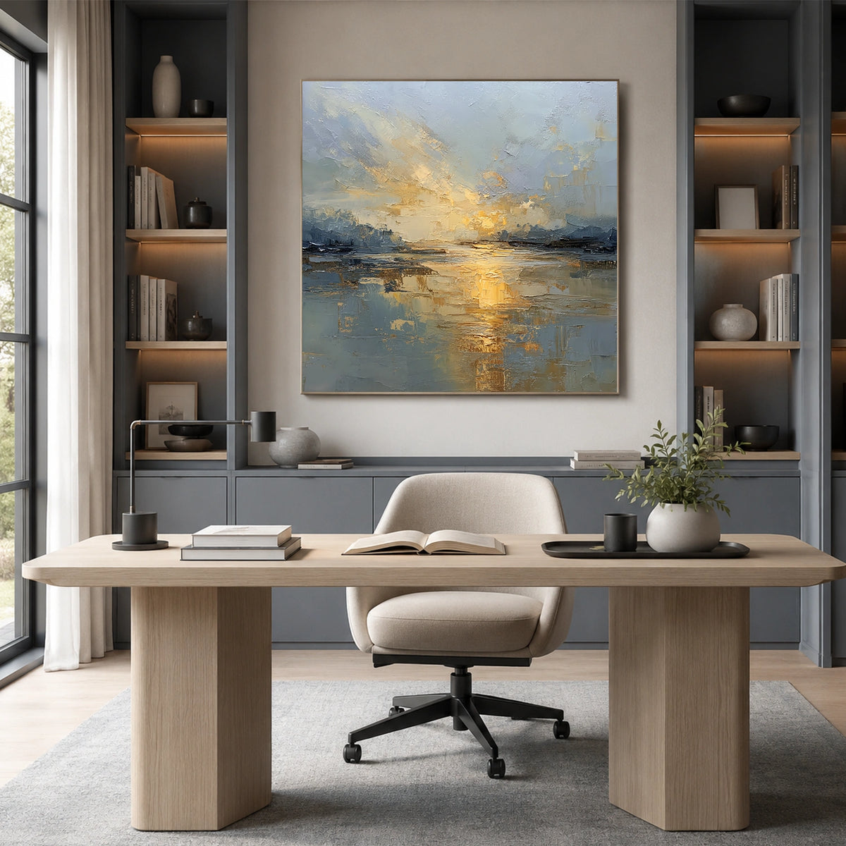 Abstract Ocean And Sky Wall Art #OS081