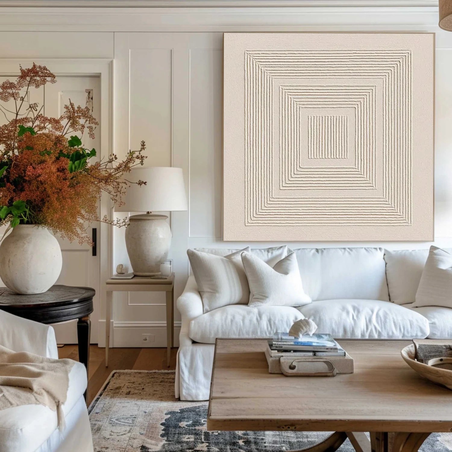 Beige Minimalist Textured Wall Art #MW018