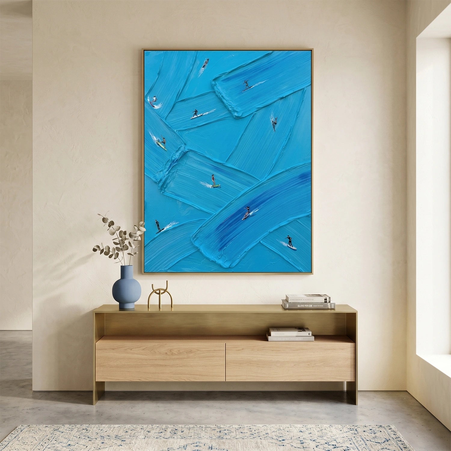 Surfing Sports Textured Wall Art #SC015