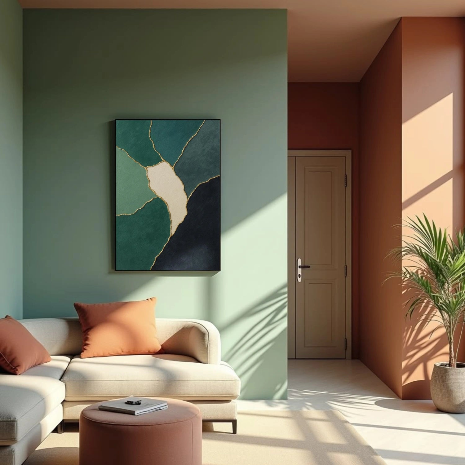 Green Minimalist Textured Wall Art #MW002