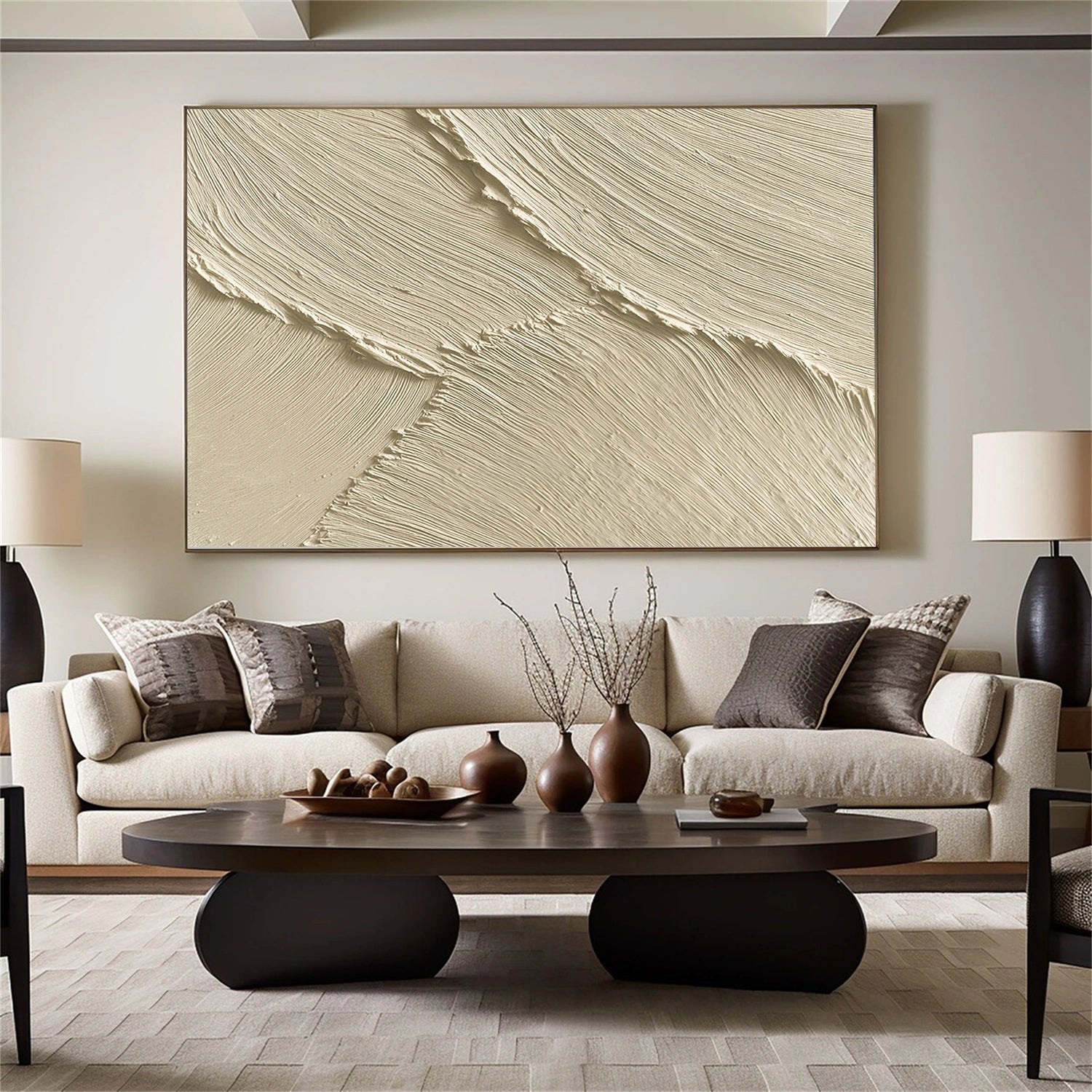 Beige Minimalist Textured Wall Art #MW028