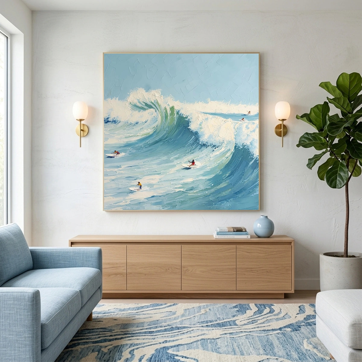 Surfing Sports Textured Wall Art #SC020