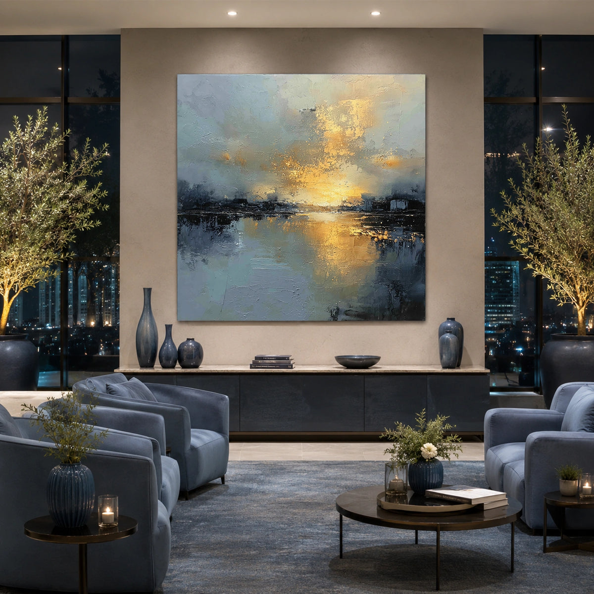 Abstract Ocean And Sky Wall Art #OS077