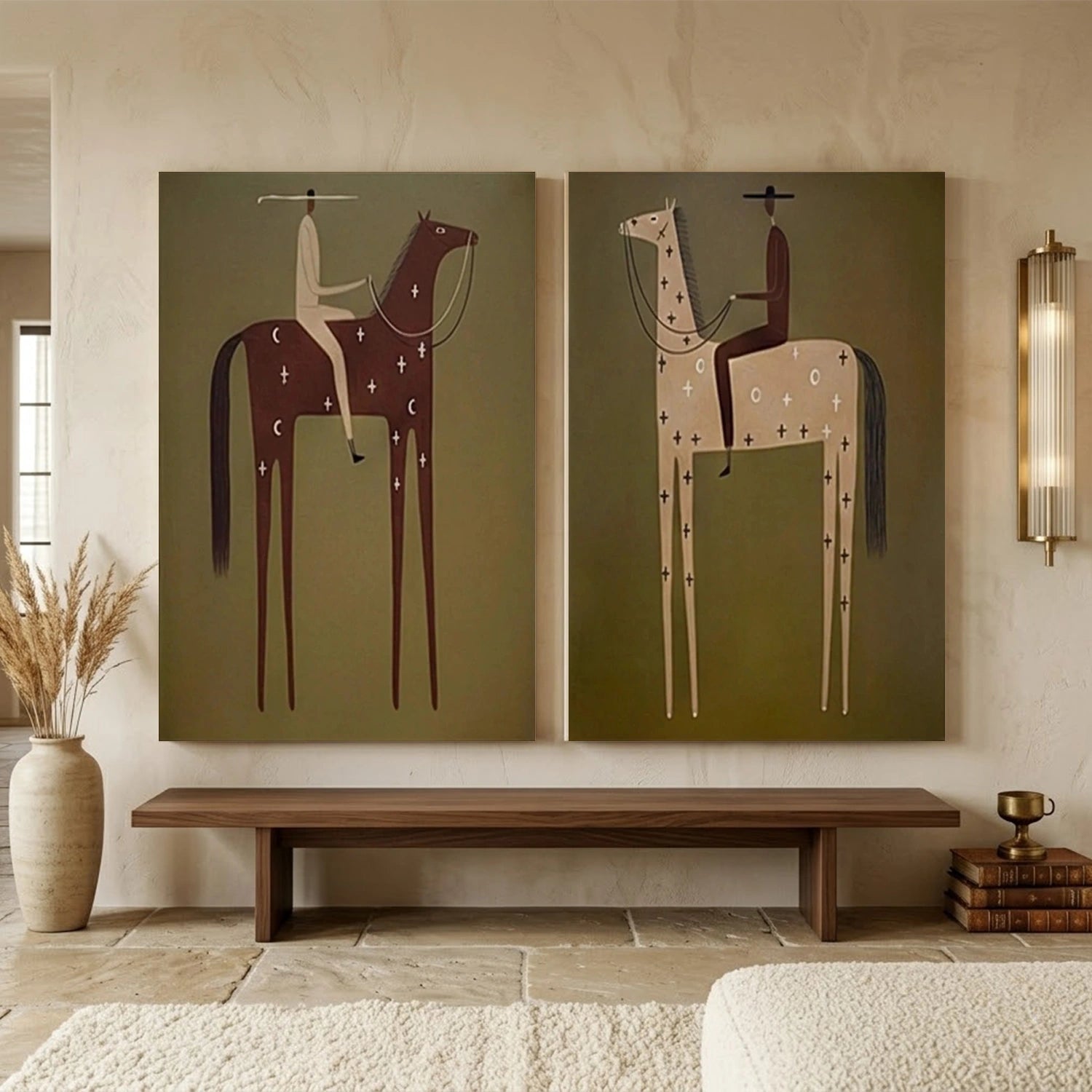 Western Cowboy Wall Art Set of 2 #AC089