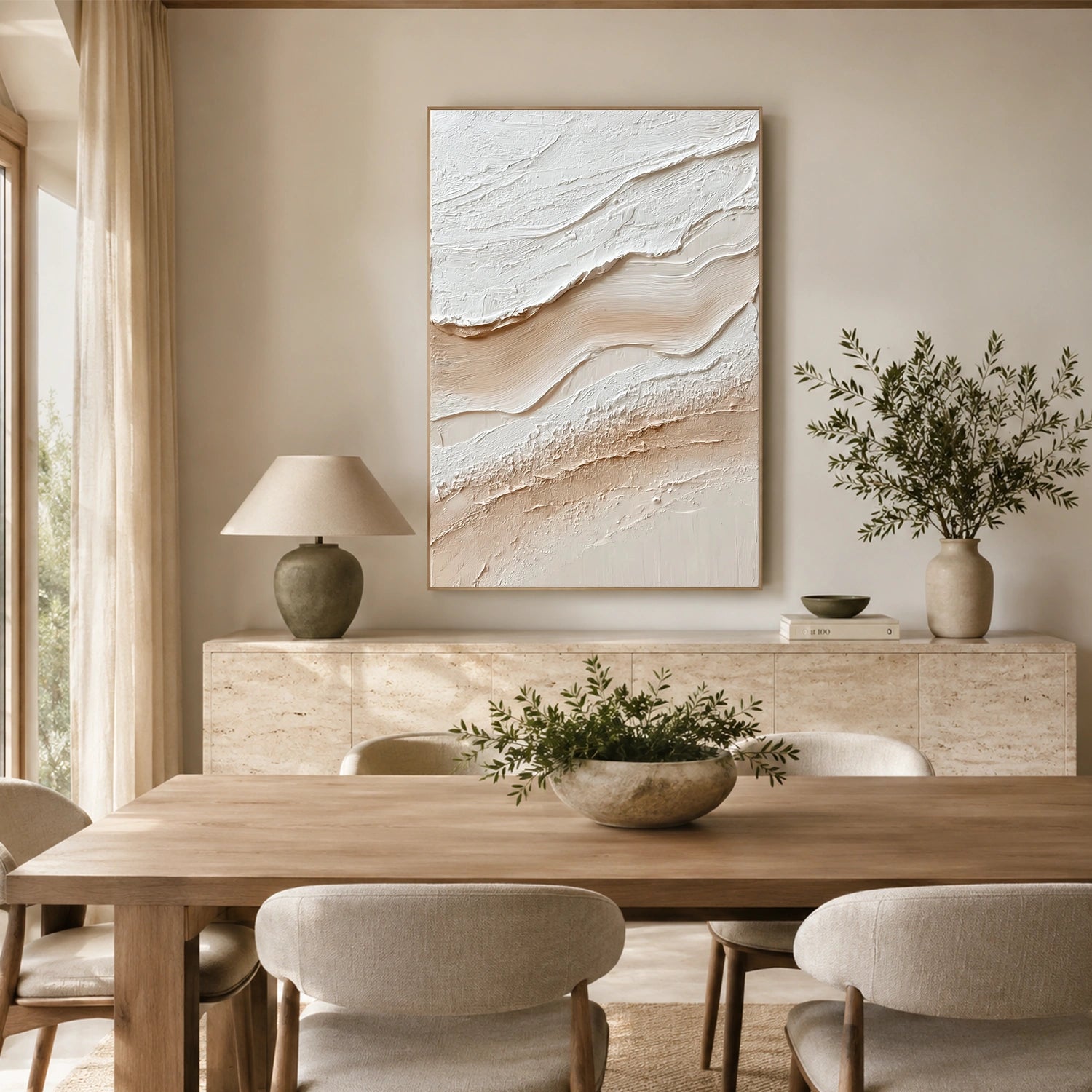 White Minimalist Textured Wall Art #MW037