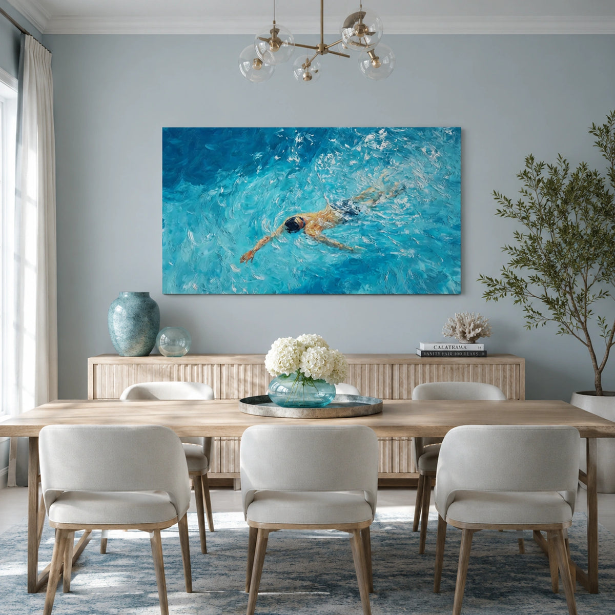 Swimming Sports Textured Wall Art #SC033