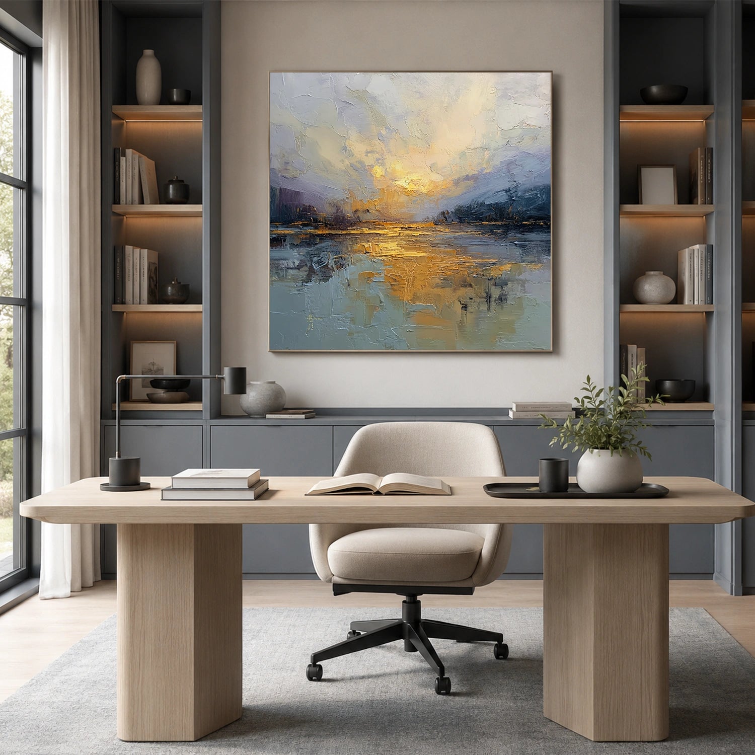 Abstract Ocean And Sky Wall Art #OS082