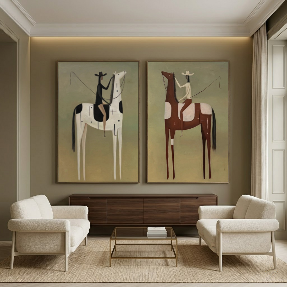 Western Cowboy Wall Art Set of 2 #AC 158