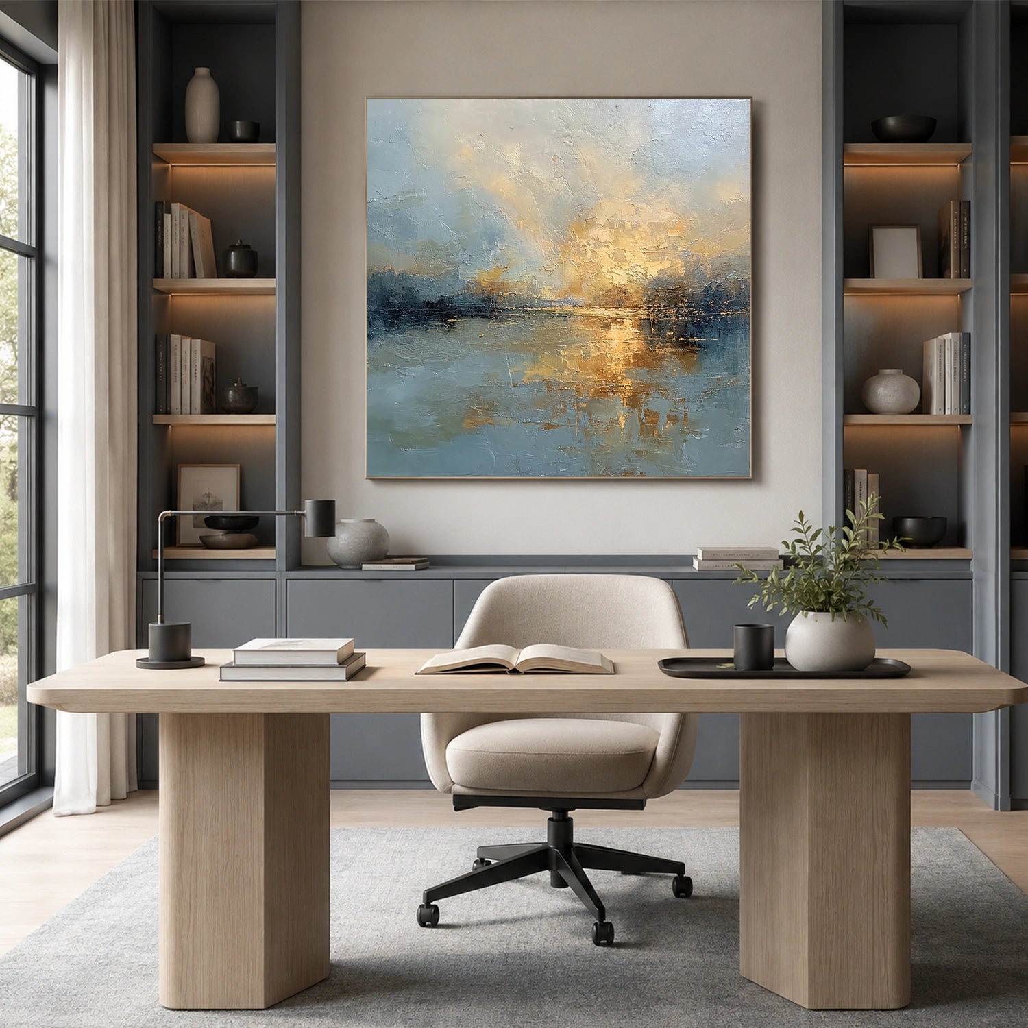 Abstract Ocean And Sky Wall Art #OS080