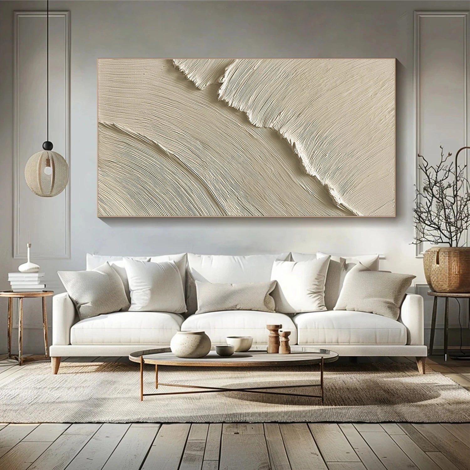 Beige Minimalist Textured Wall Art #MW026