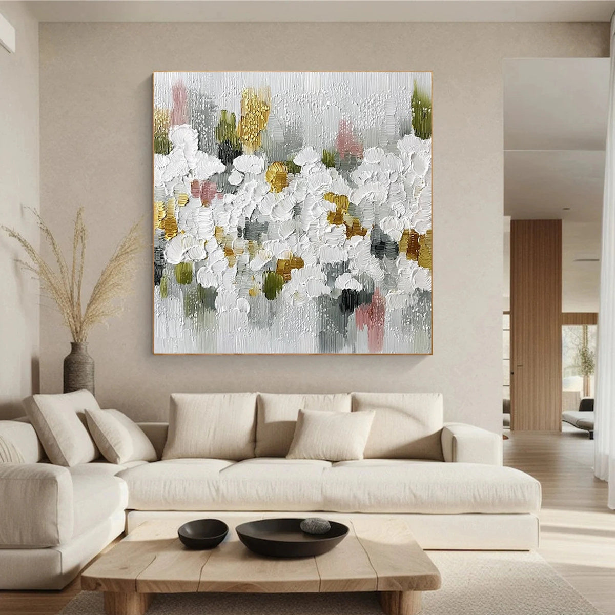 Abstract Flower And Tree Textured Wall Art #FT038