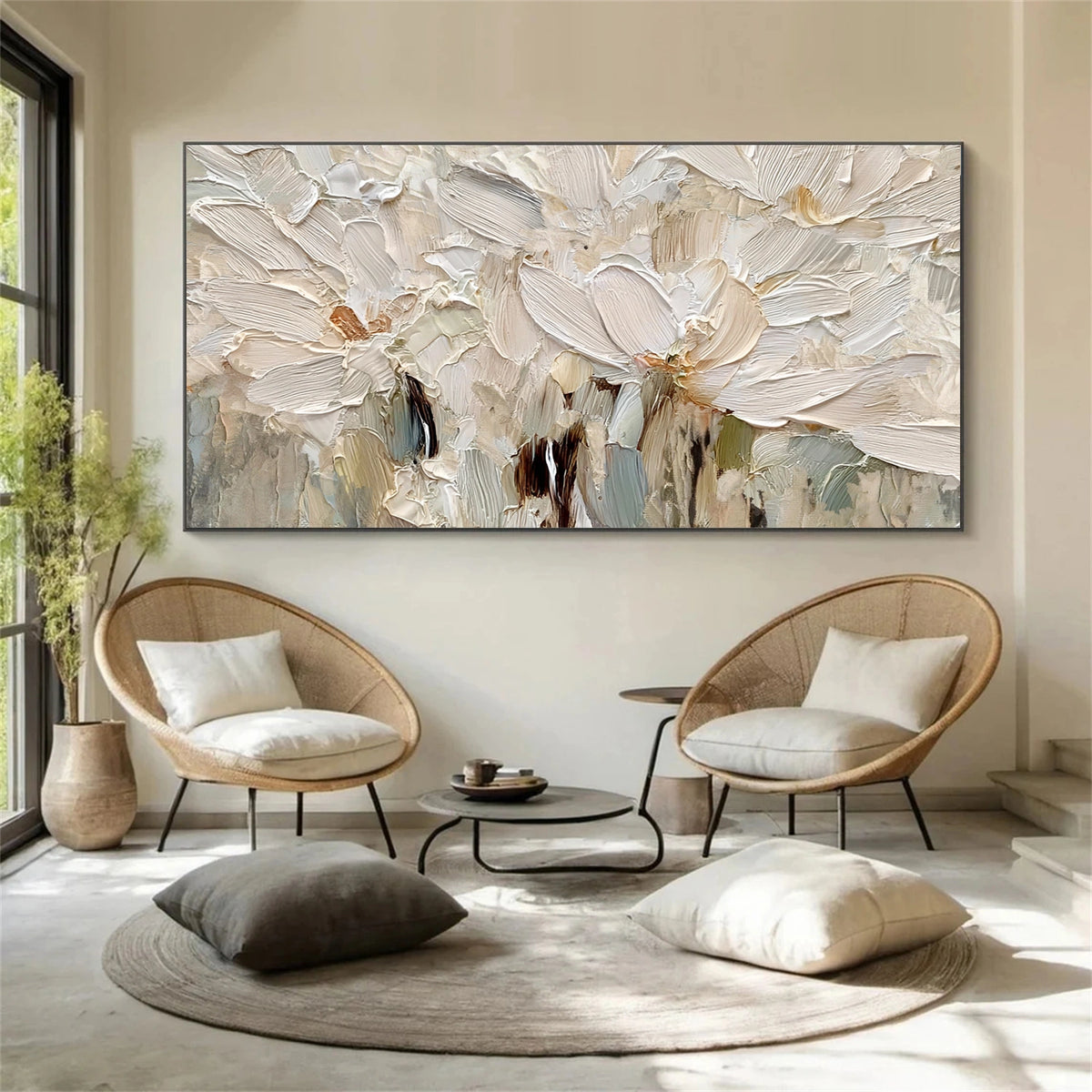 Abstract Flower And Tree Textured Wall Art #FT025