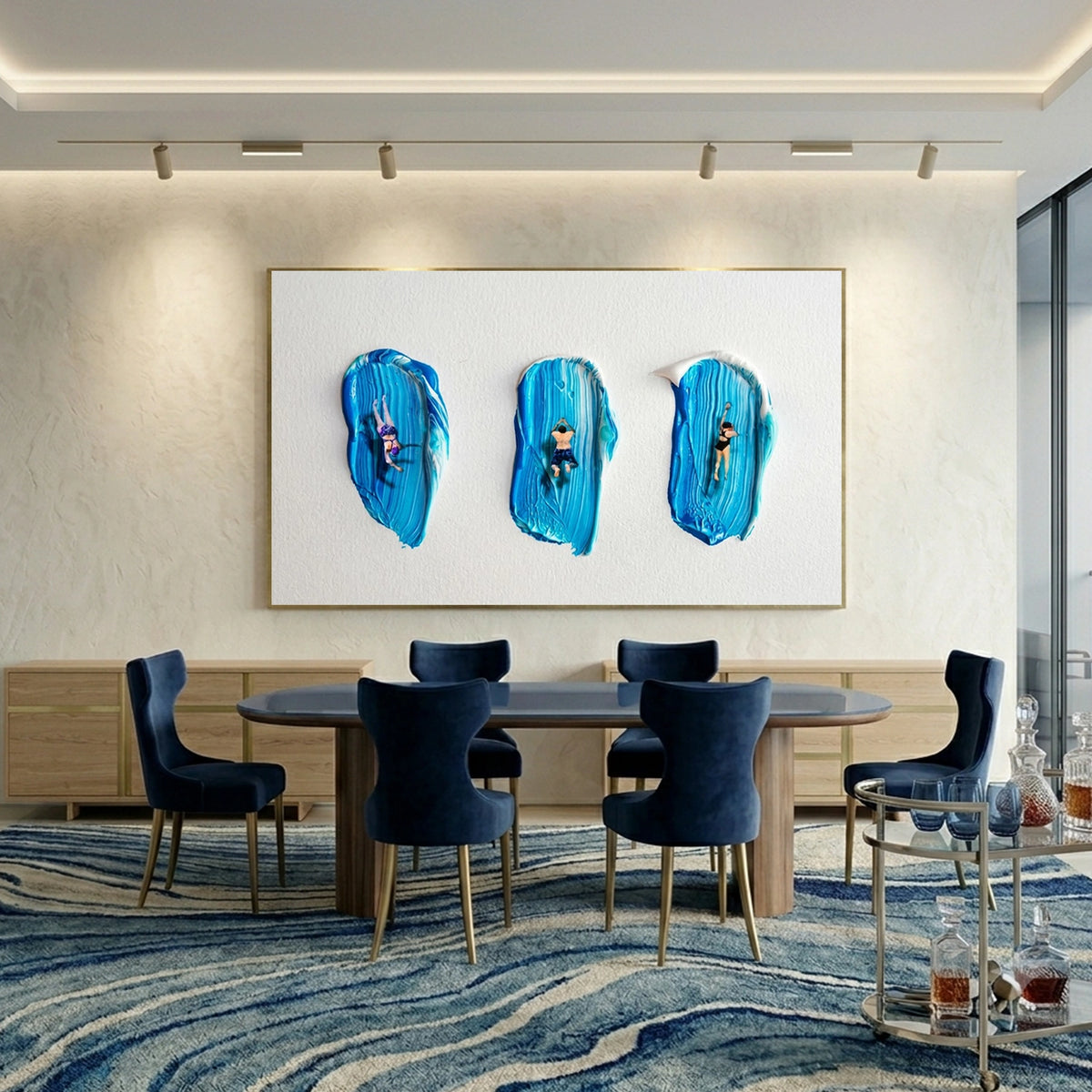 Surfing Sports Textured Wall Art #SC045