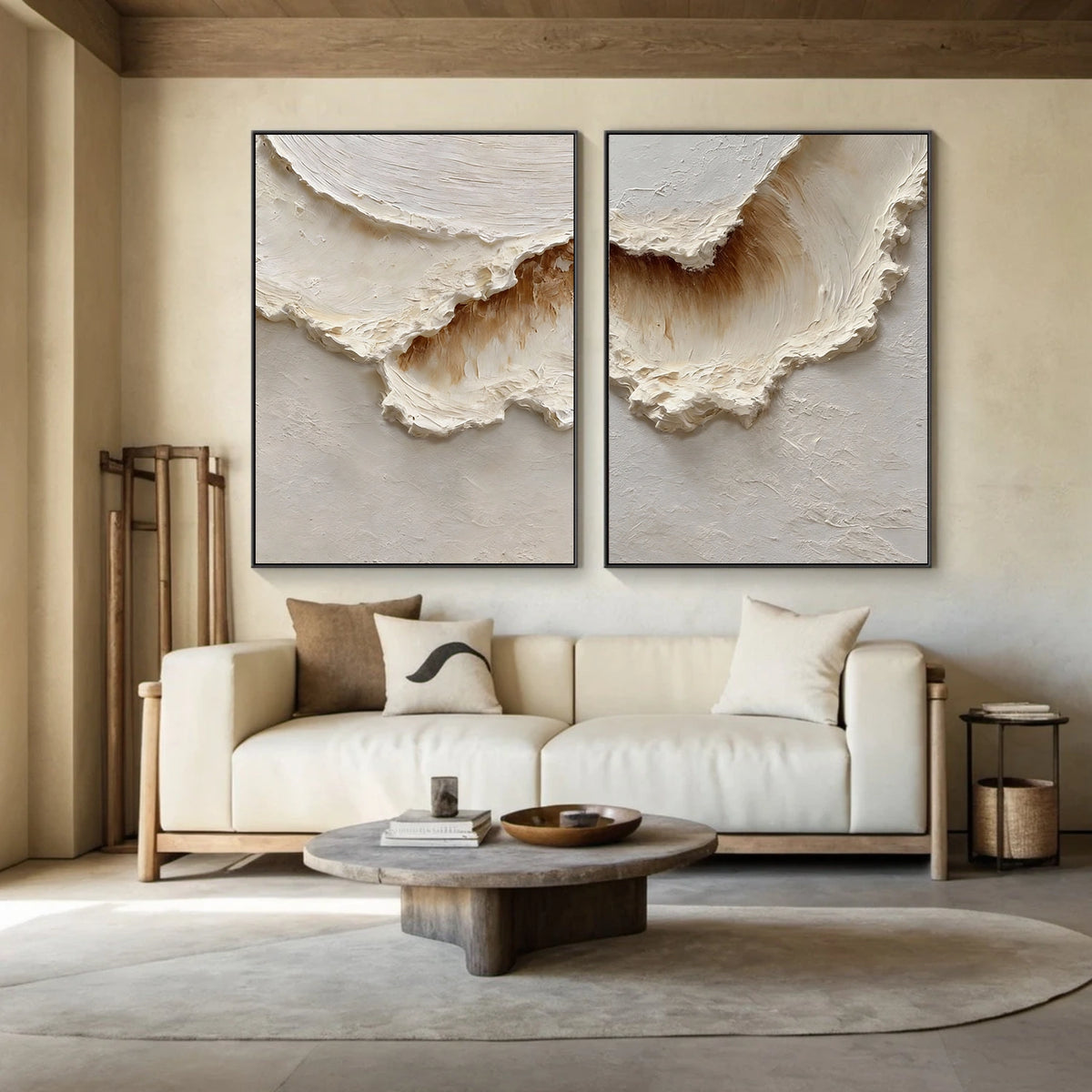 Abstract Ocean And Sky Textured Wall Art Set of 2 #OS129