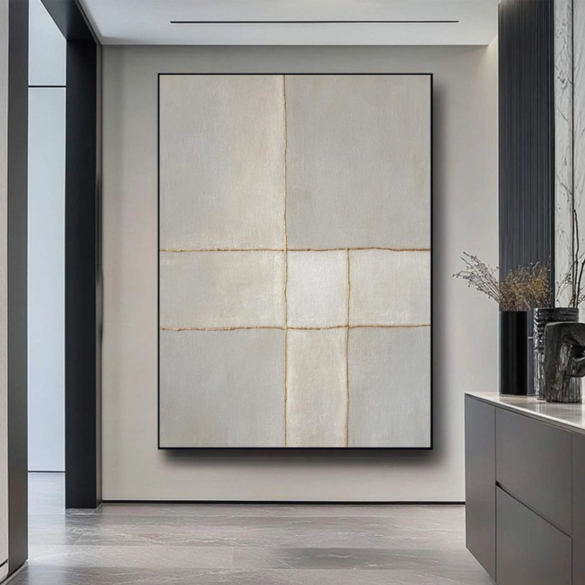 Gray Minimalist Textured Wall Art #MW006