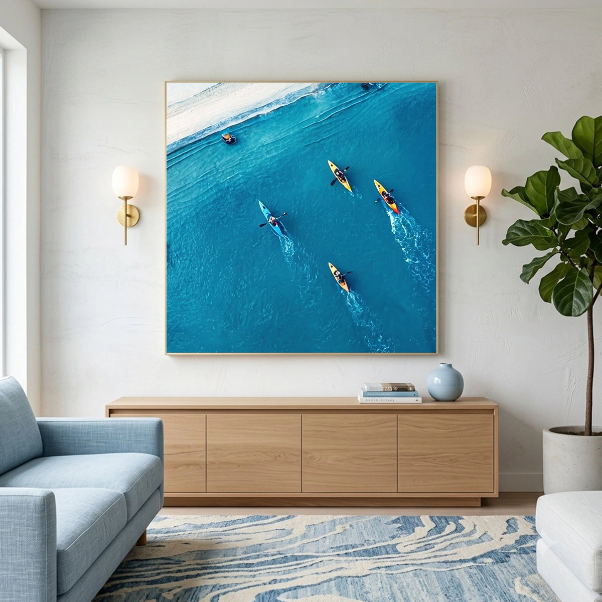 Surfing Sports Textured Wall Art #SC021