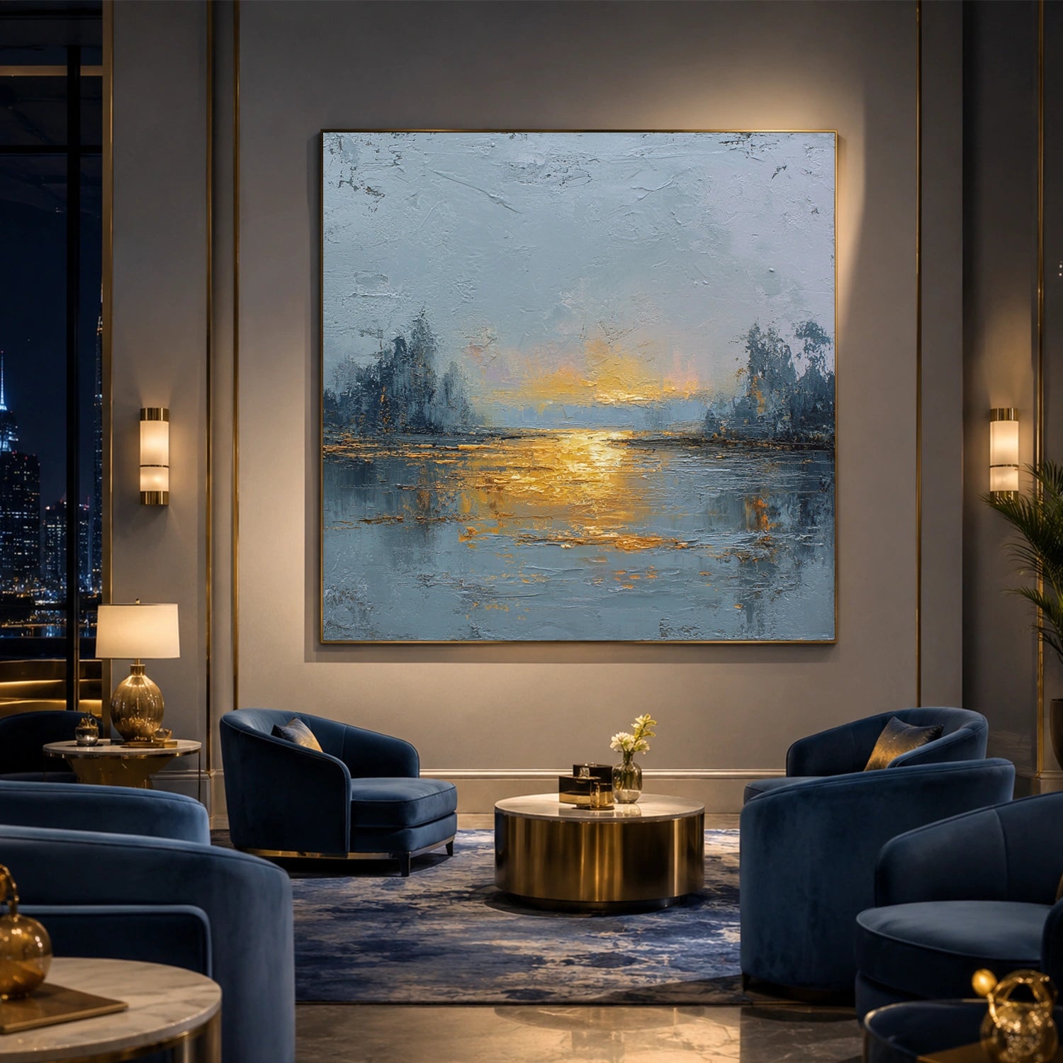 Abstract Ocean And Sky Wall Art #OS089