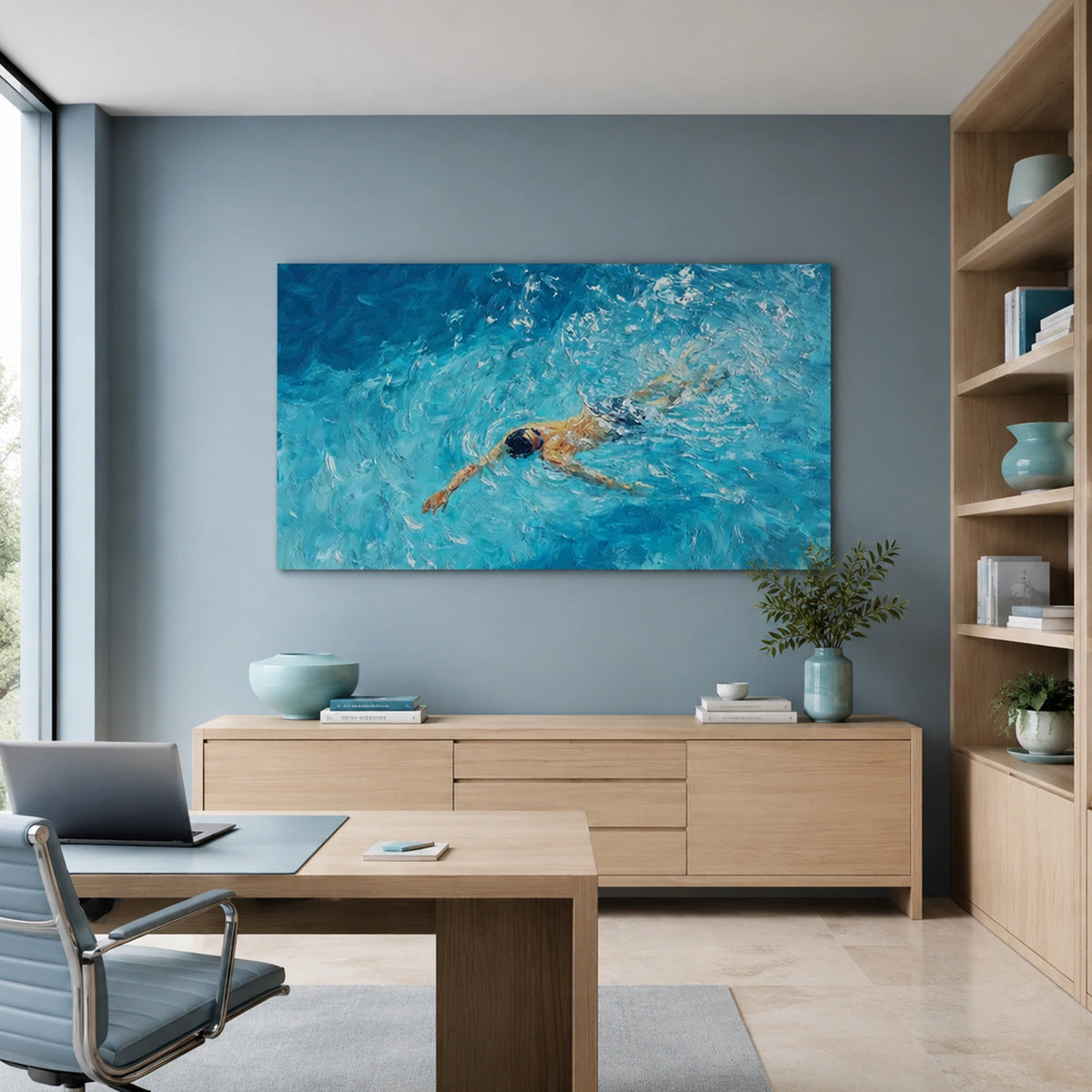 Swimming Sports Textured Wall Art #SC033