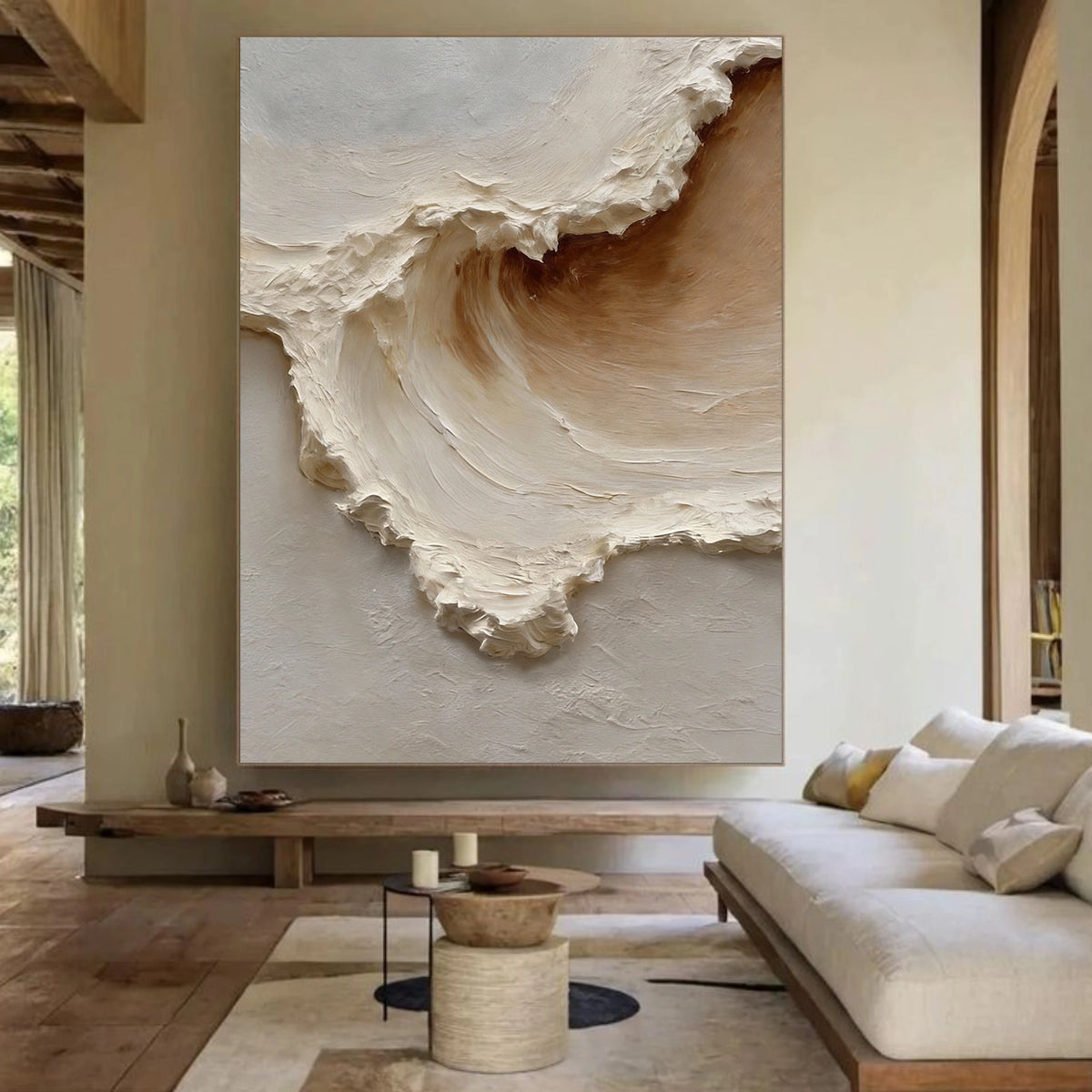 Minimalist Ocean And Sky Textured Wall Art #OS029