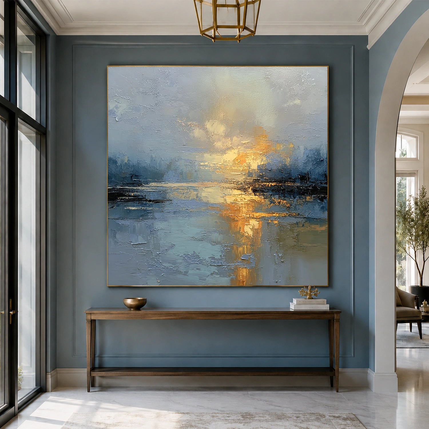 Abstract Ocean And Sky Wall Art #OS075