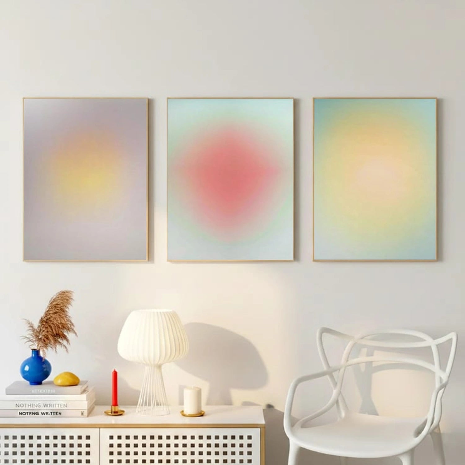 Green and Yellow Minimalist Wall Art Set of 3 #MW010